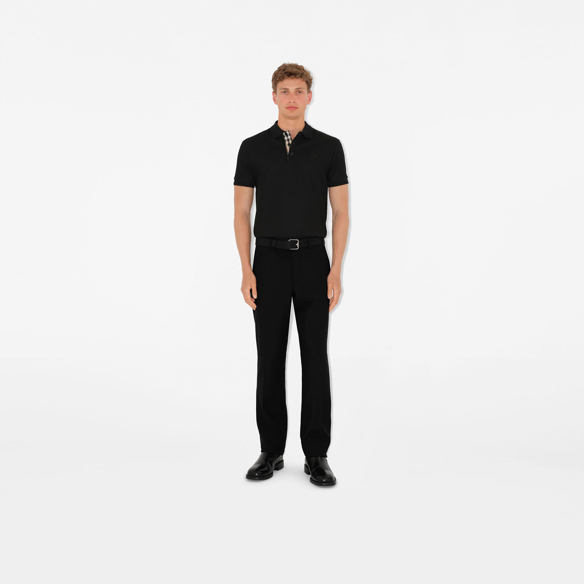 Burberry Cotton Erkek Siyah Polo