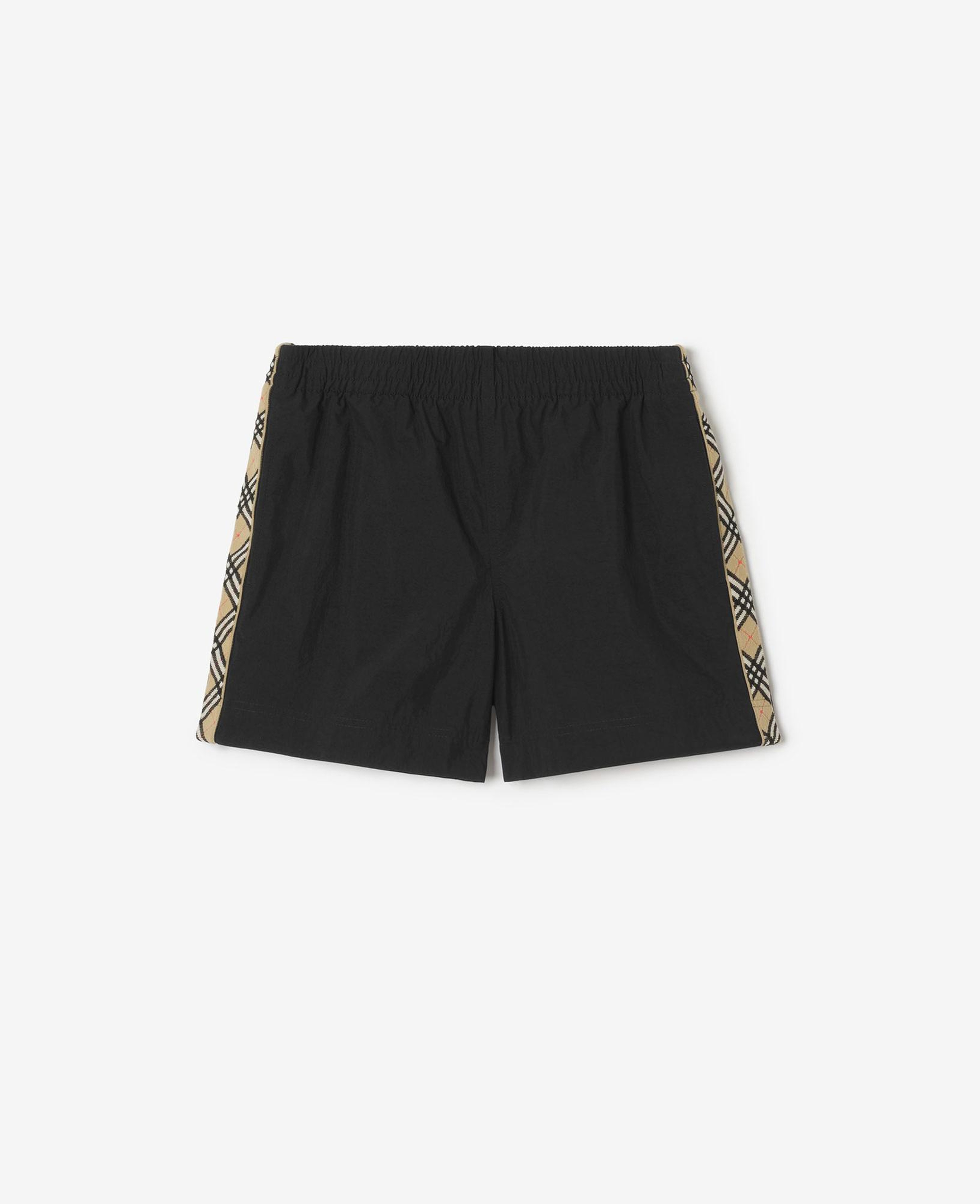 Burberry Check Trim Çocuk Siyah Deniz Şortu