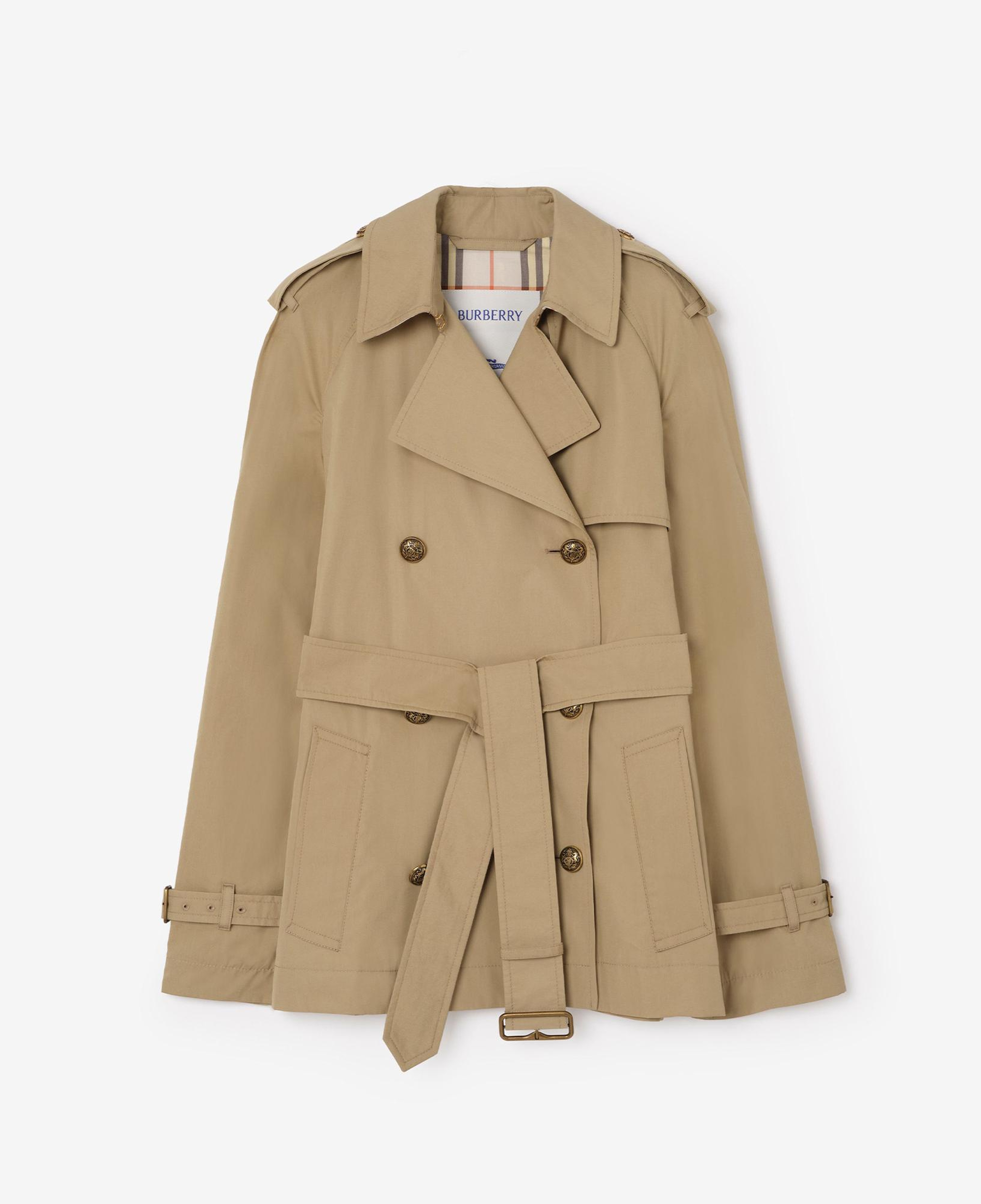 Burberry Short Cotton Canvas Belgravia Kadın Bej Trençkot