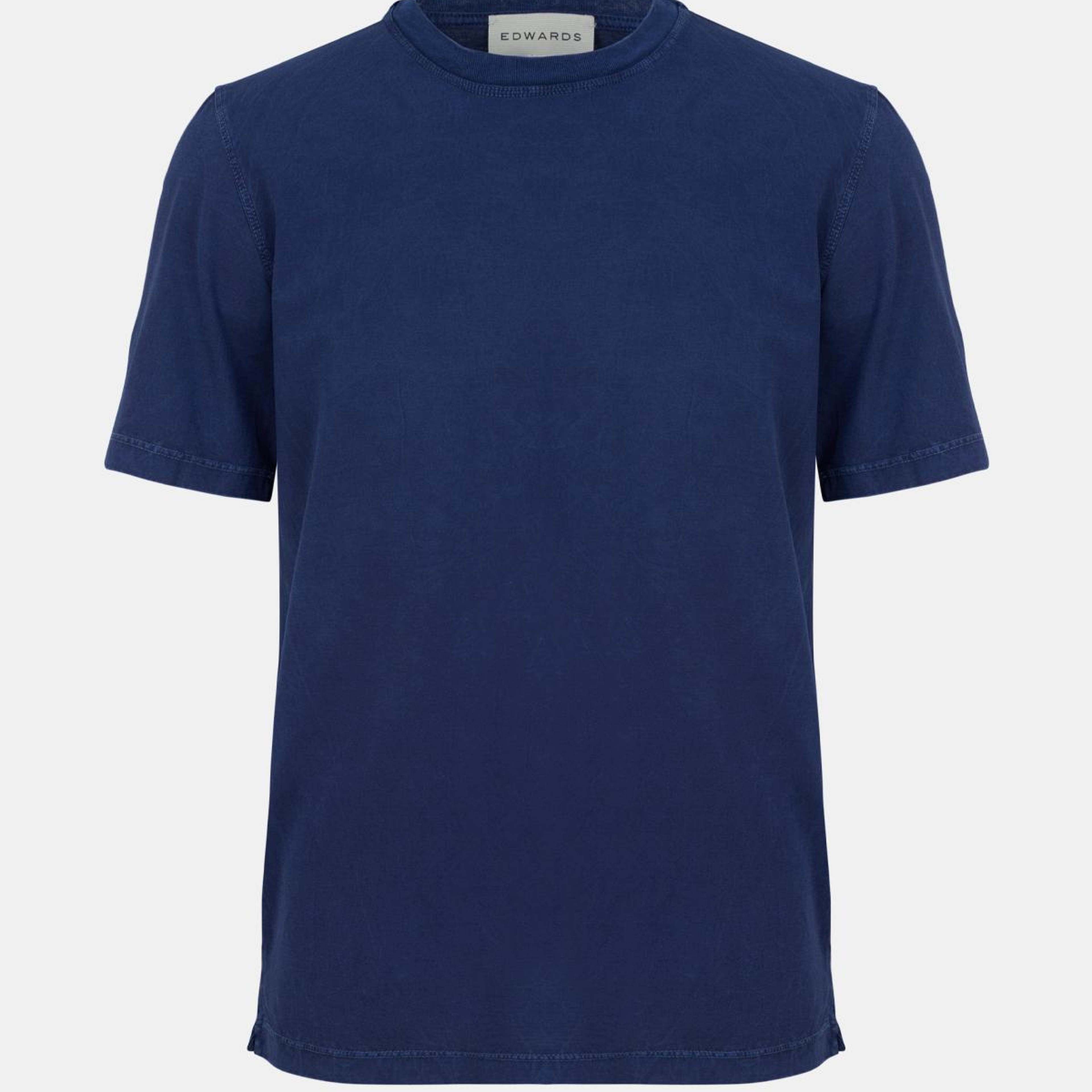 Erkek Mavi Bisiklet Yaka T-Shirt