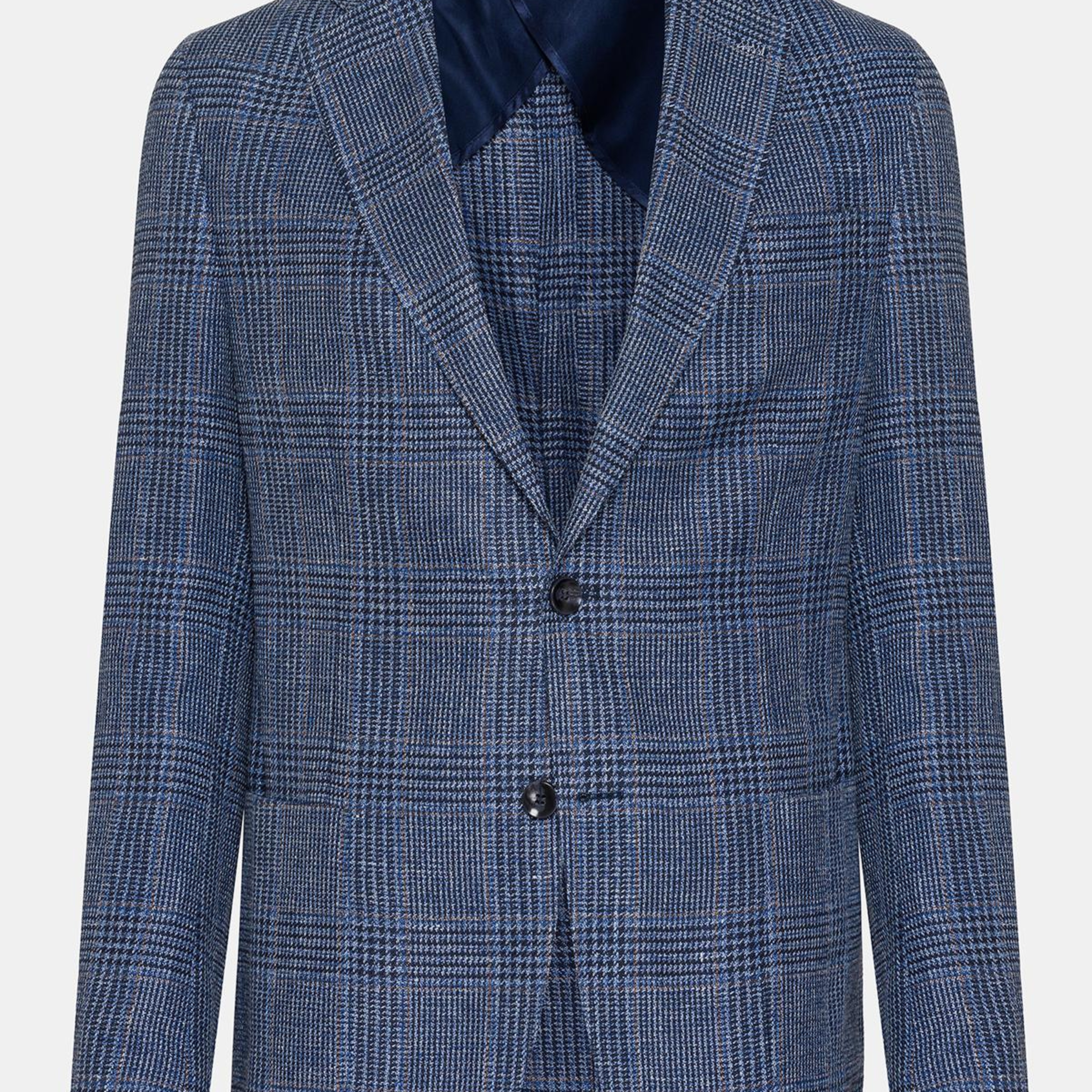 Erkek Lacivert Vitale Barberis Keten İpek Karışımlı Casual Ceket