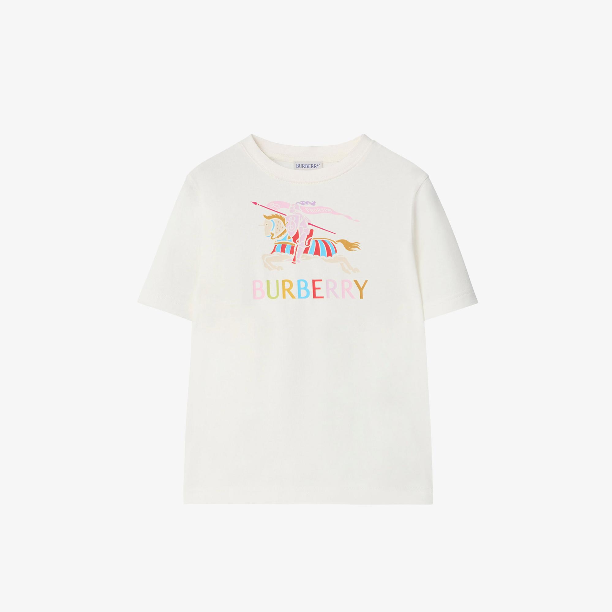 Burberry Multicolour Ekd Cotton Çocuk Beyaz T-Shirt