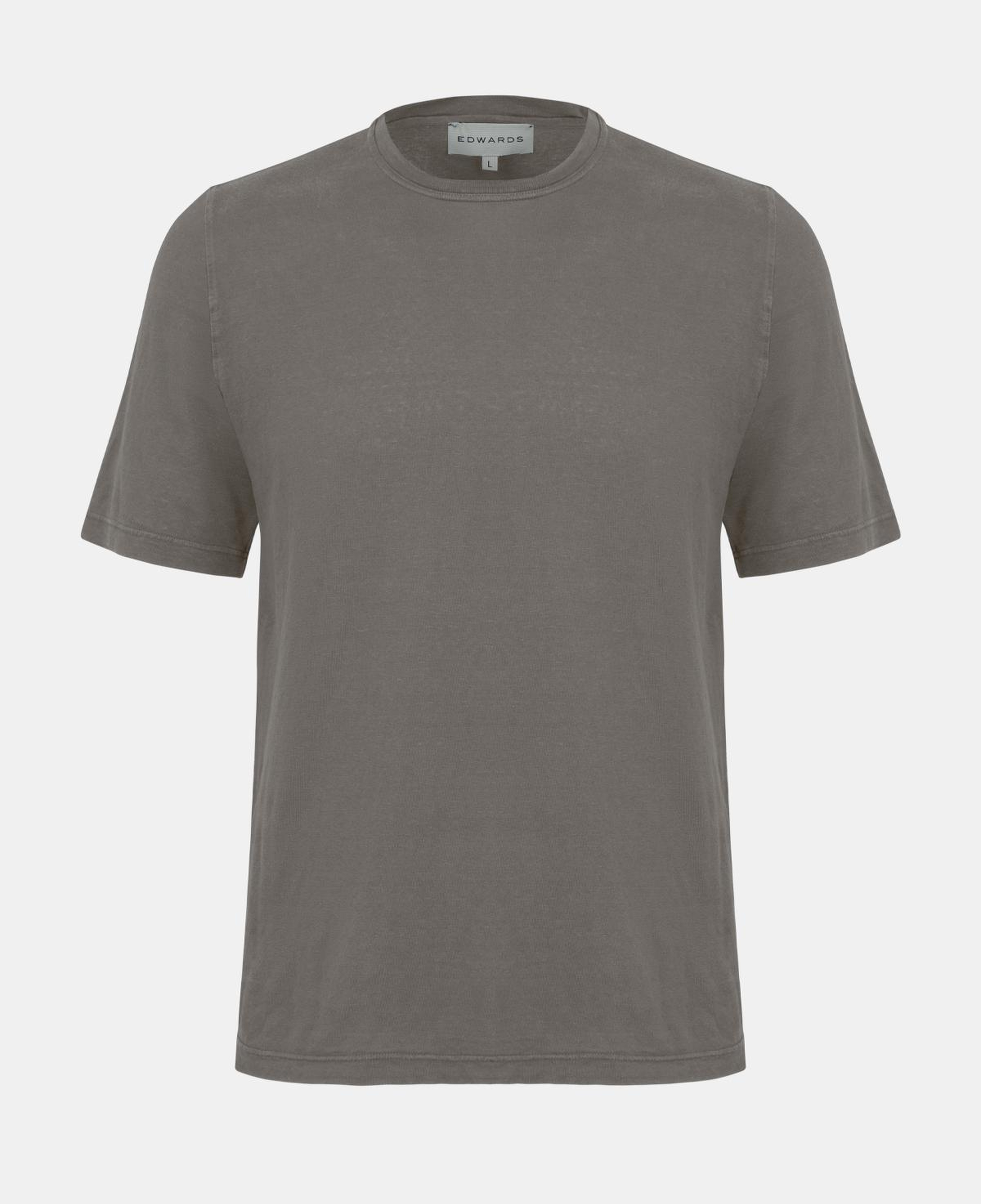 Erkek Bej Bisiklet Yaka Keten T-Shirt