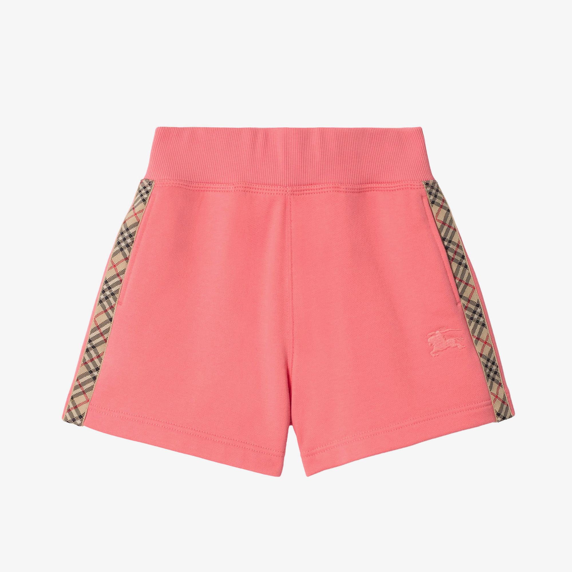 Burberry Check Trim Cotton Çocuk Pembe Şort