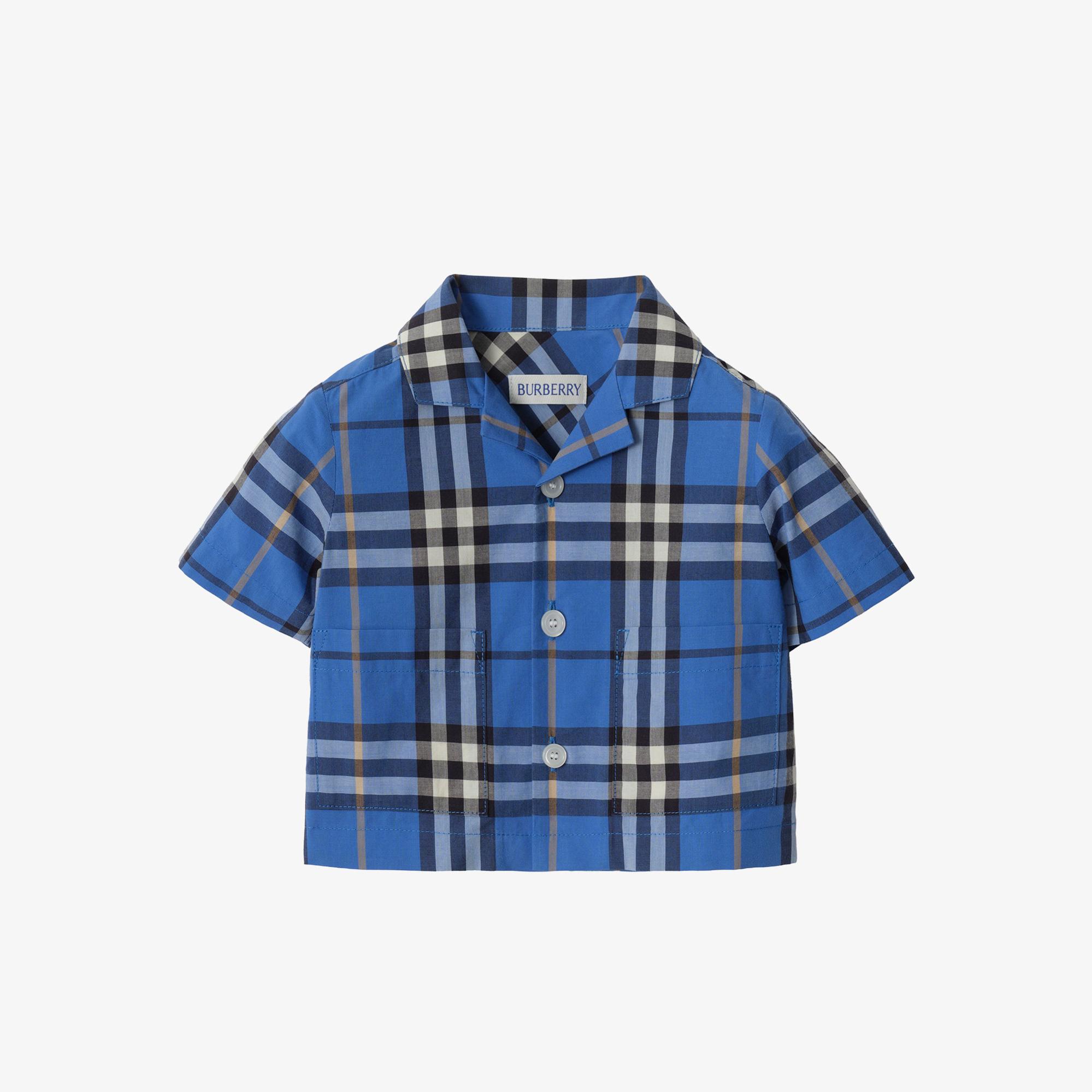 Burberry Check Cotton Çocuk Mavi Bebek Seti