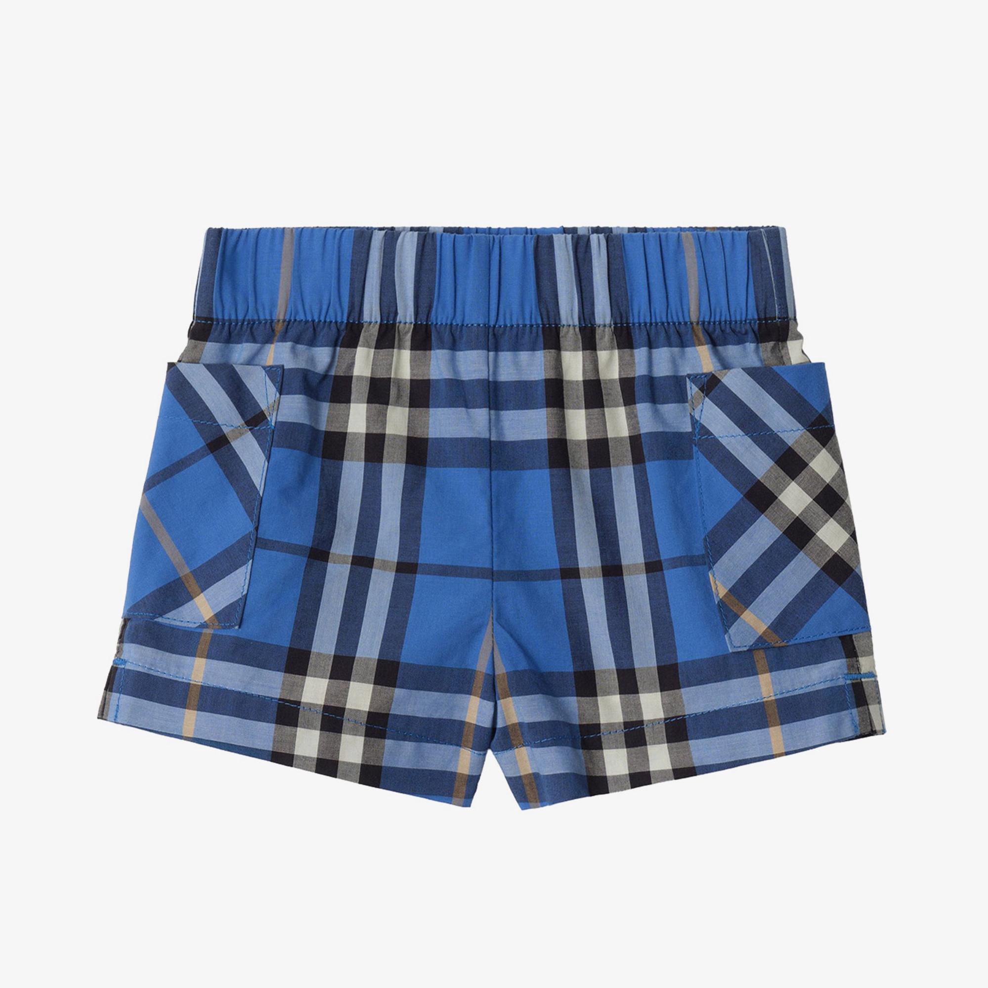 Burberry Check Cotton Çocuk Mavi Bebek Seti