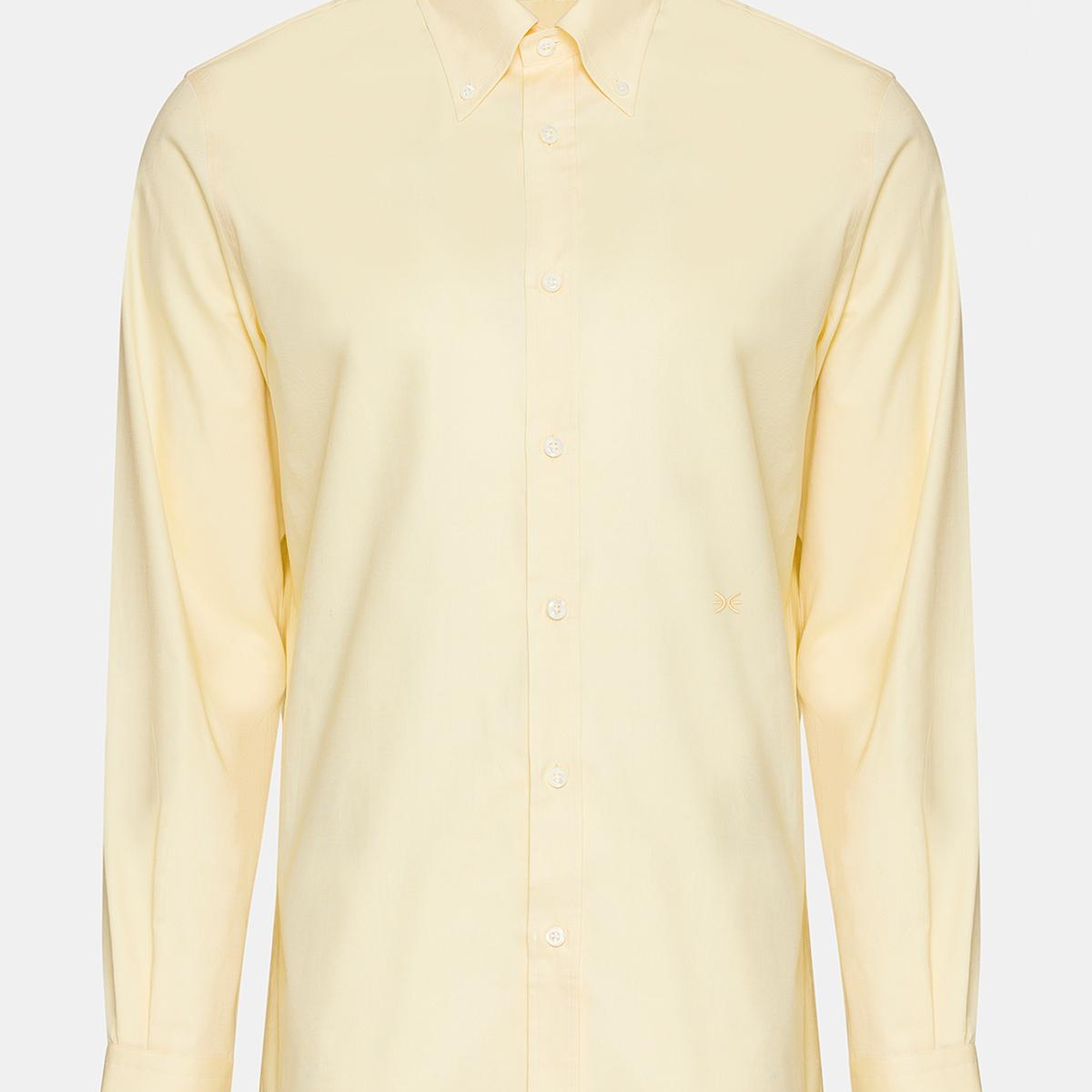 Erkek Sarı Düğmeli Yaka Cooper Fit Spor Gömlek