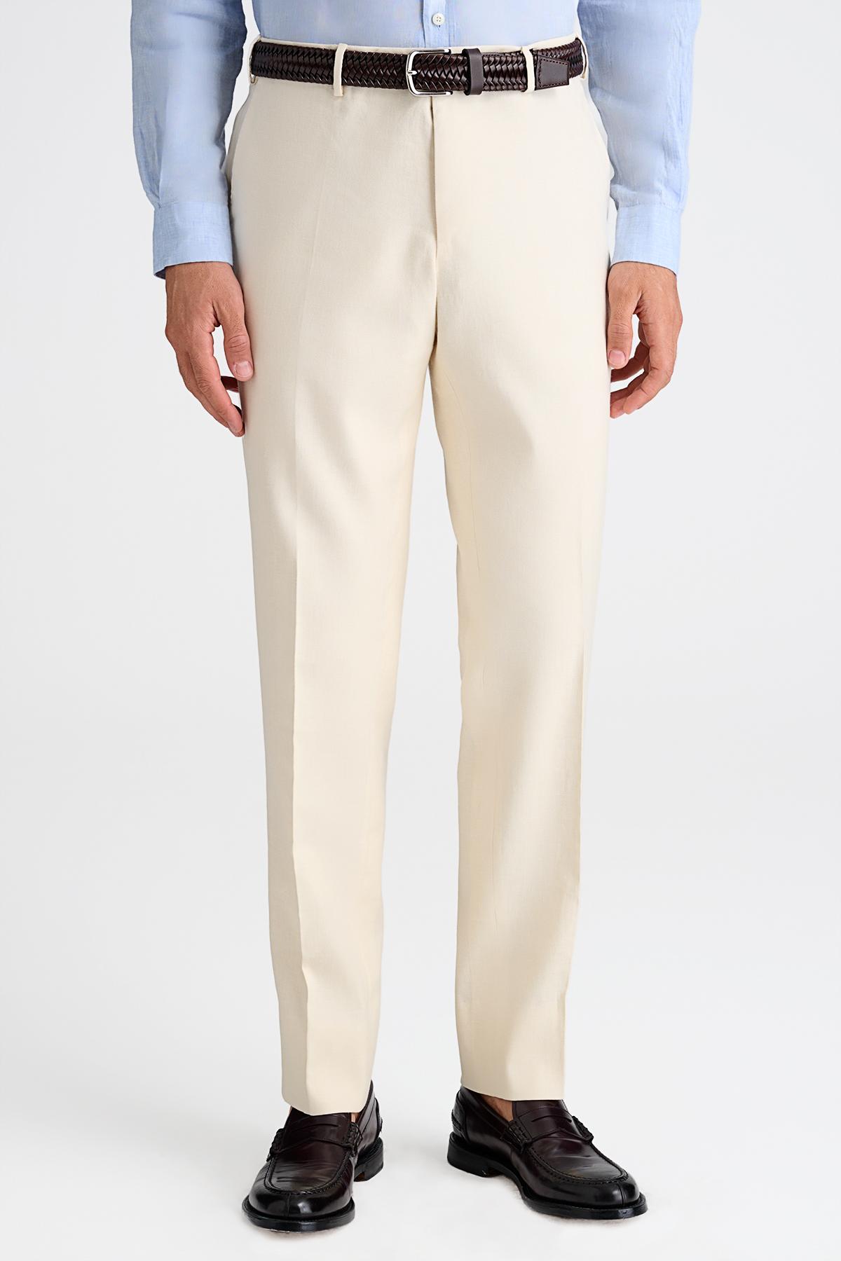 Erkek Krem Chino Pantolon