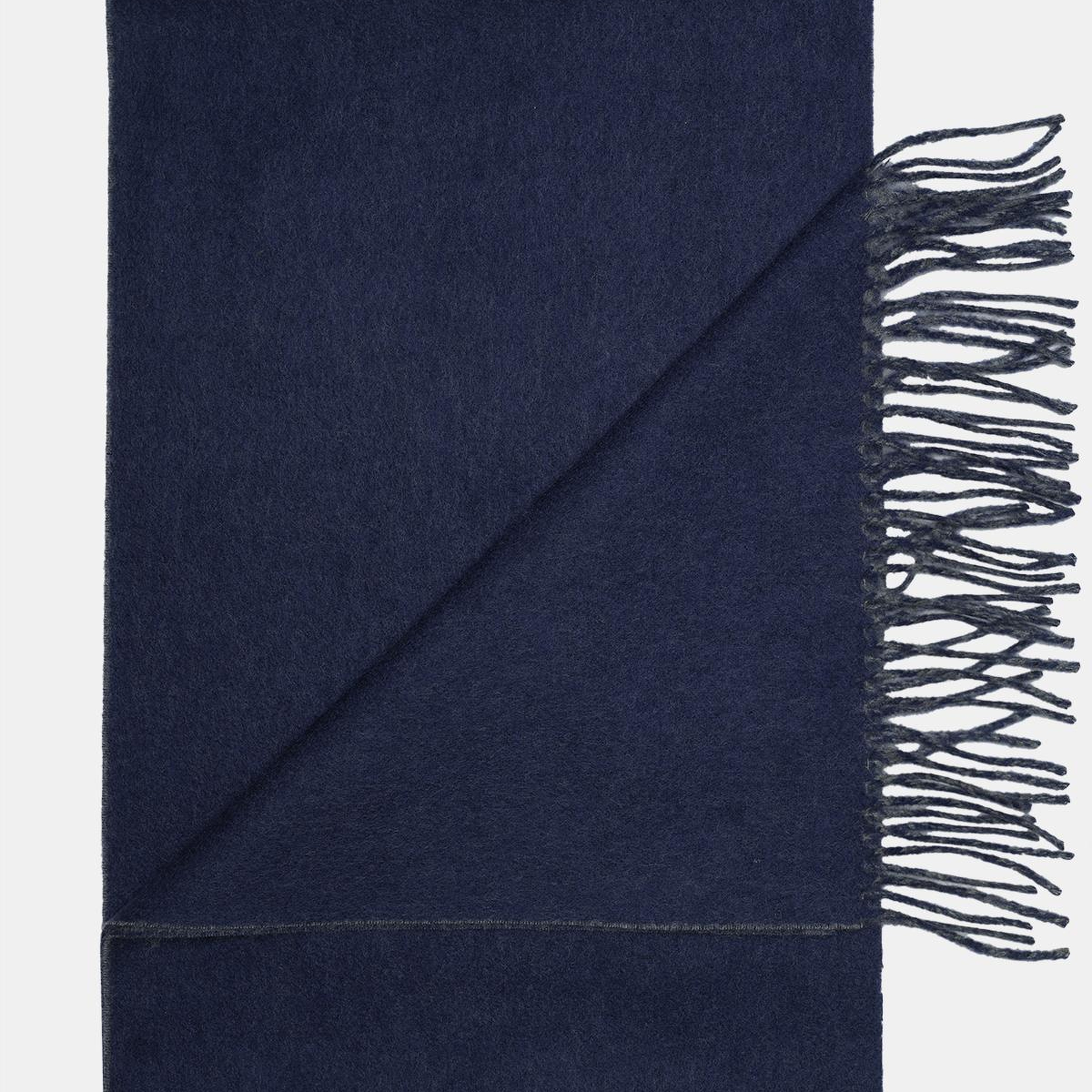 Erkek Lacivert Kaşmir Çift Taraflı Kaşkol