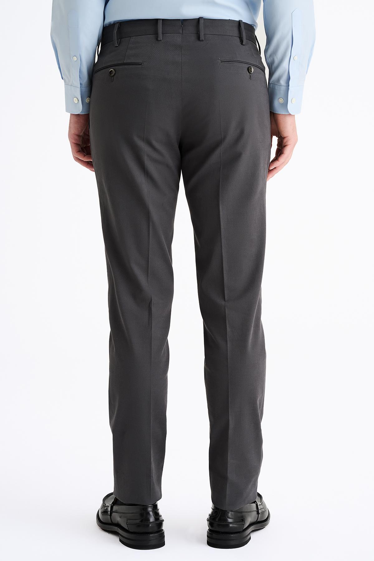 Erkek Gri Slim Fit Chino Pantolon