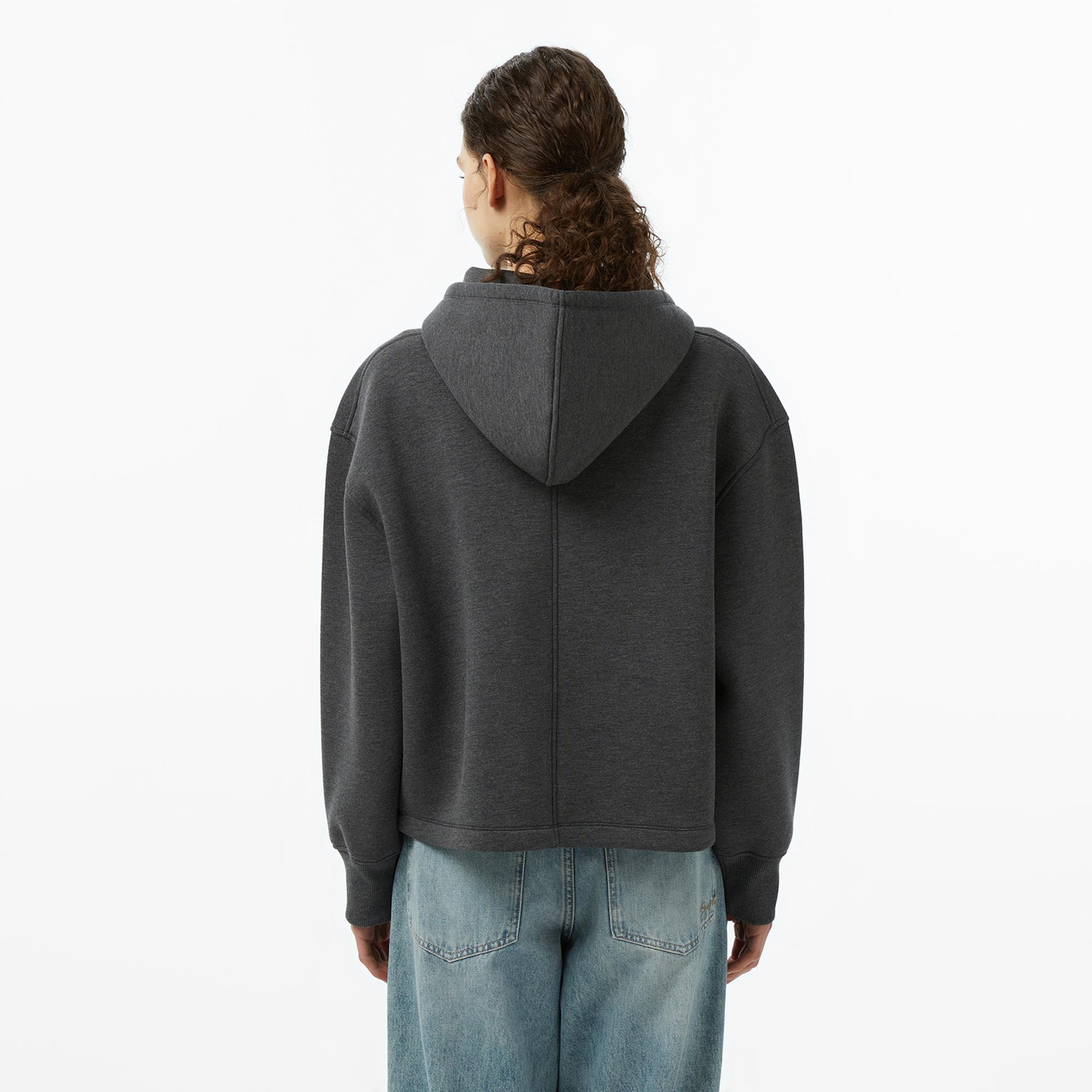 Tommy Hilfiger Script İnterlock Kadın Gri Hoodie