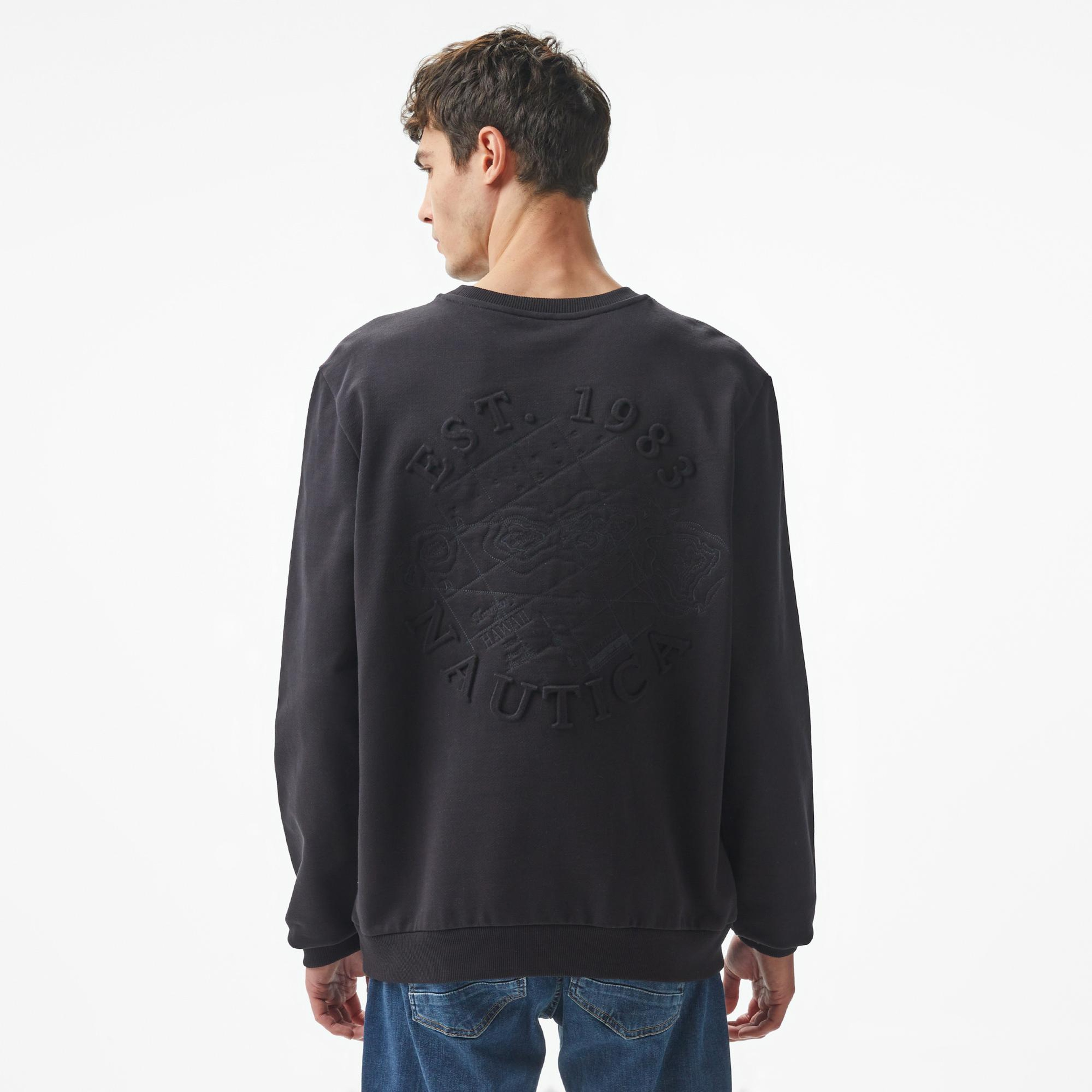 Nautica Erkek Siyah Regular Fit Sweatshirt
