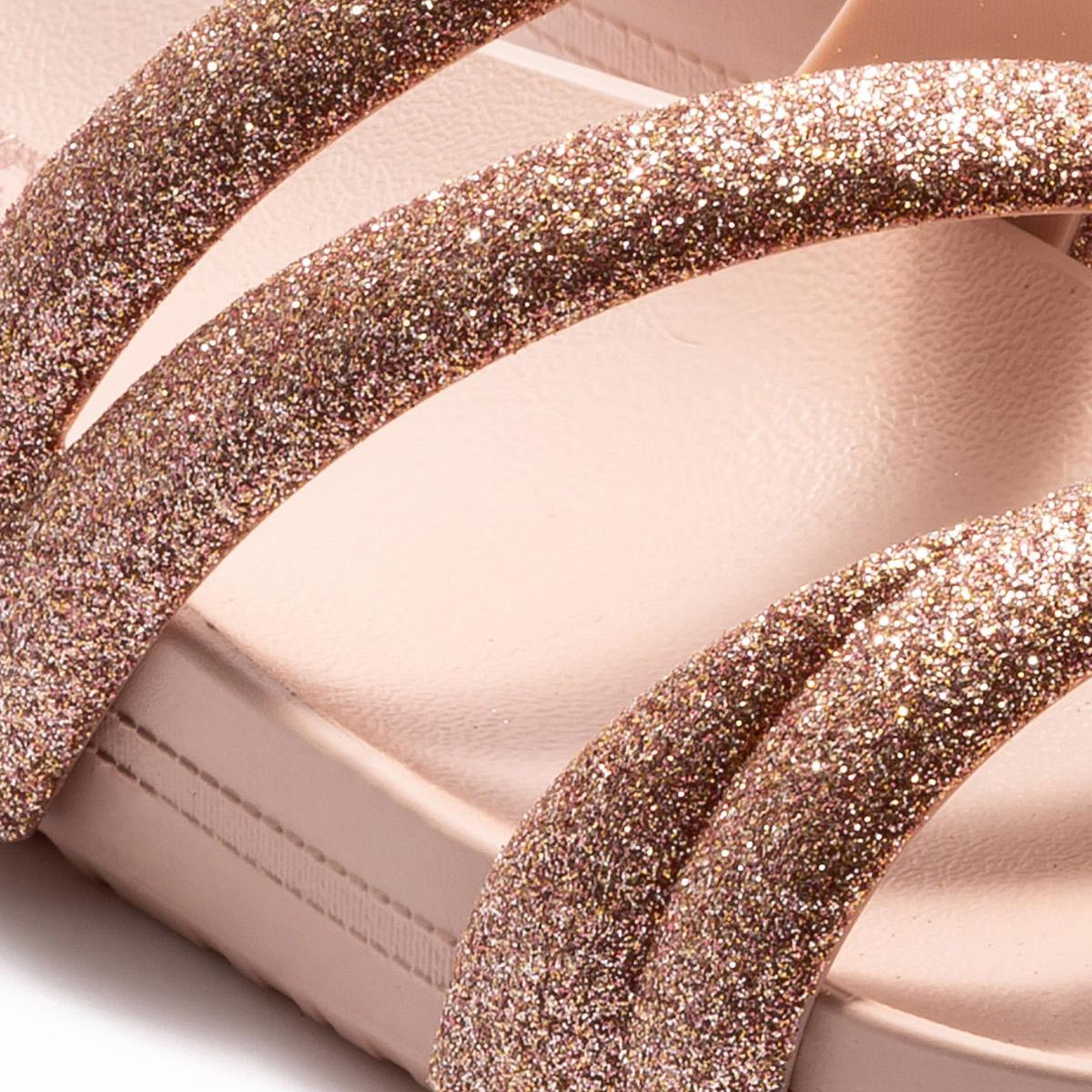 Glitter Tam Ad Kadın Terlik Açık Pudra 35/42