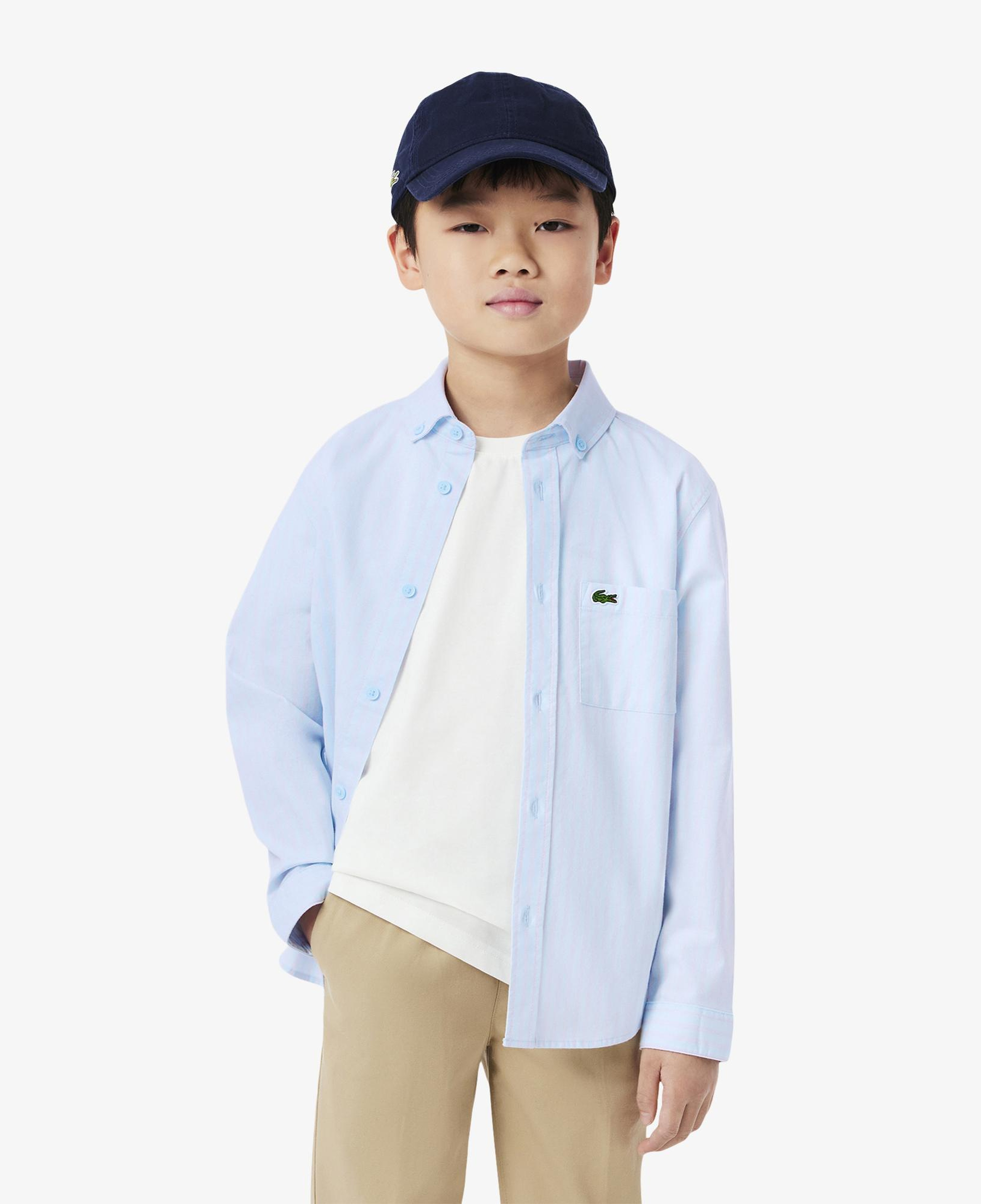 Lacoste Çocuk Çizgili Mavi Gömlek