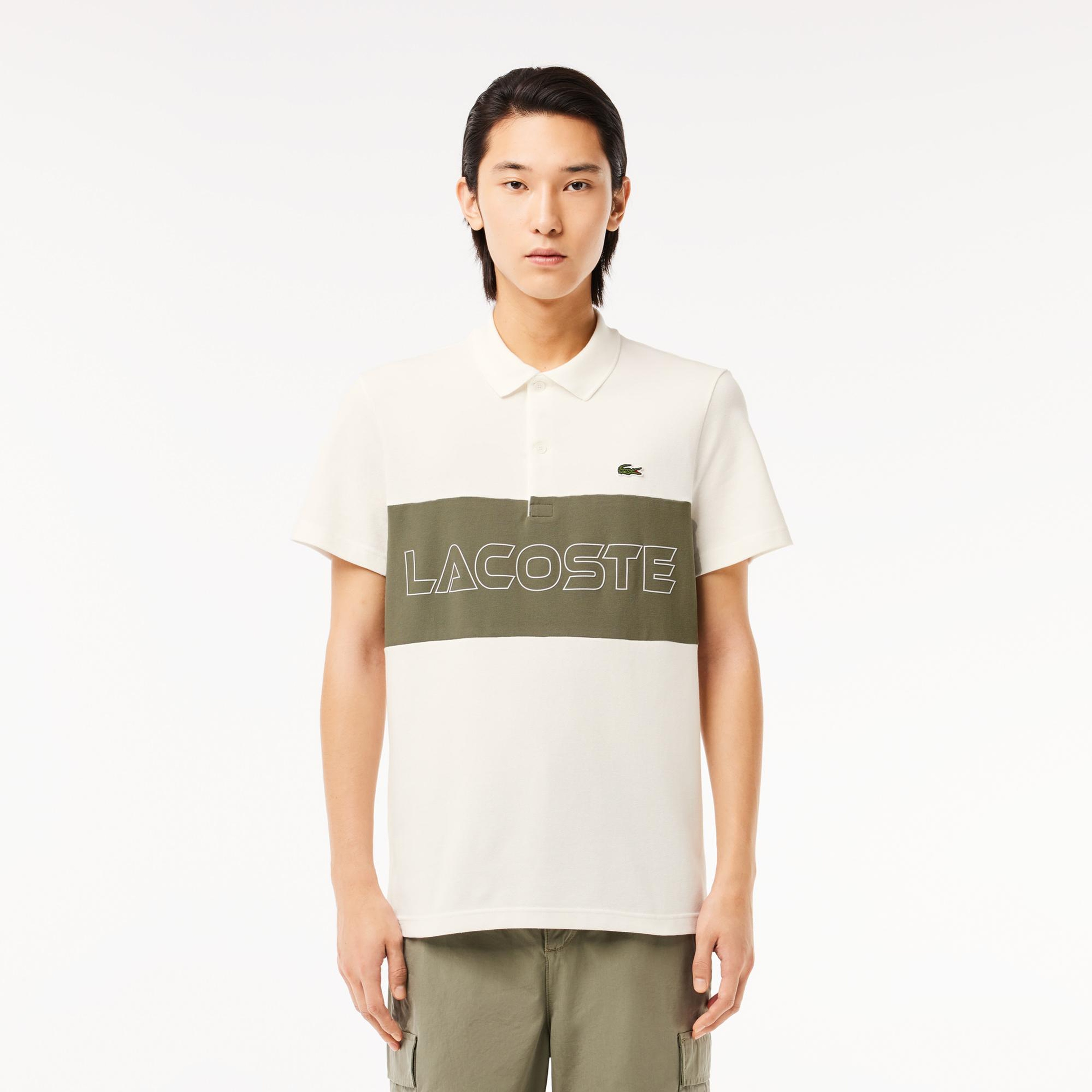 Lacoste Erkek Regular Fit Renk Bloklu Krem Polo