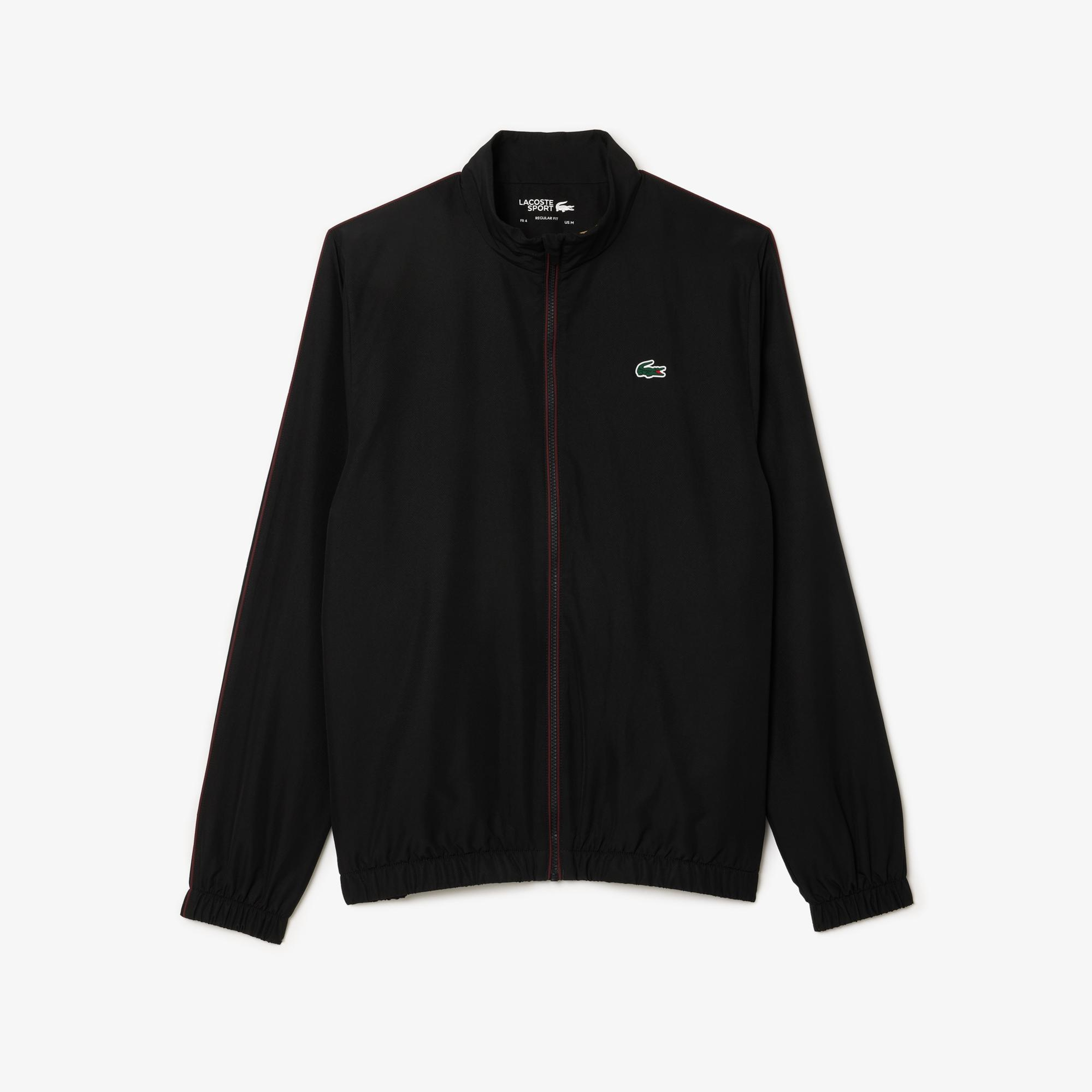 Lacoste Erkek Regular Fit Fermuarlı Yaka Baskılı Siyah Eşofman Takımı