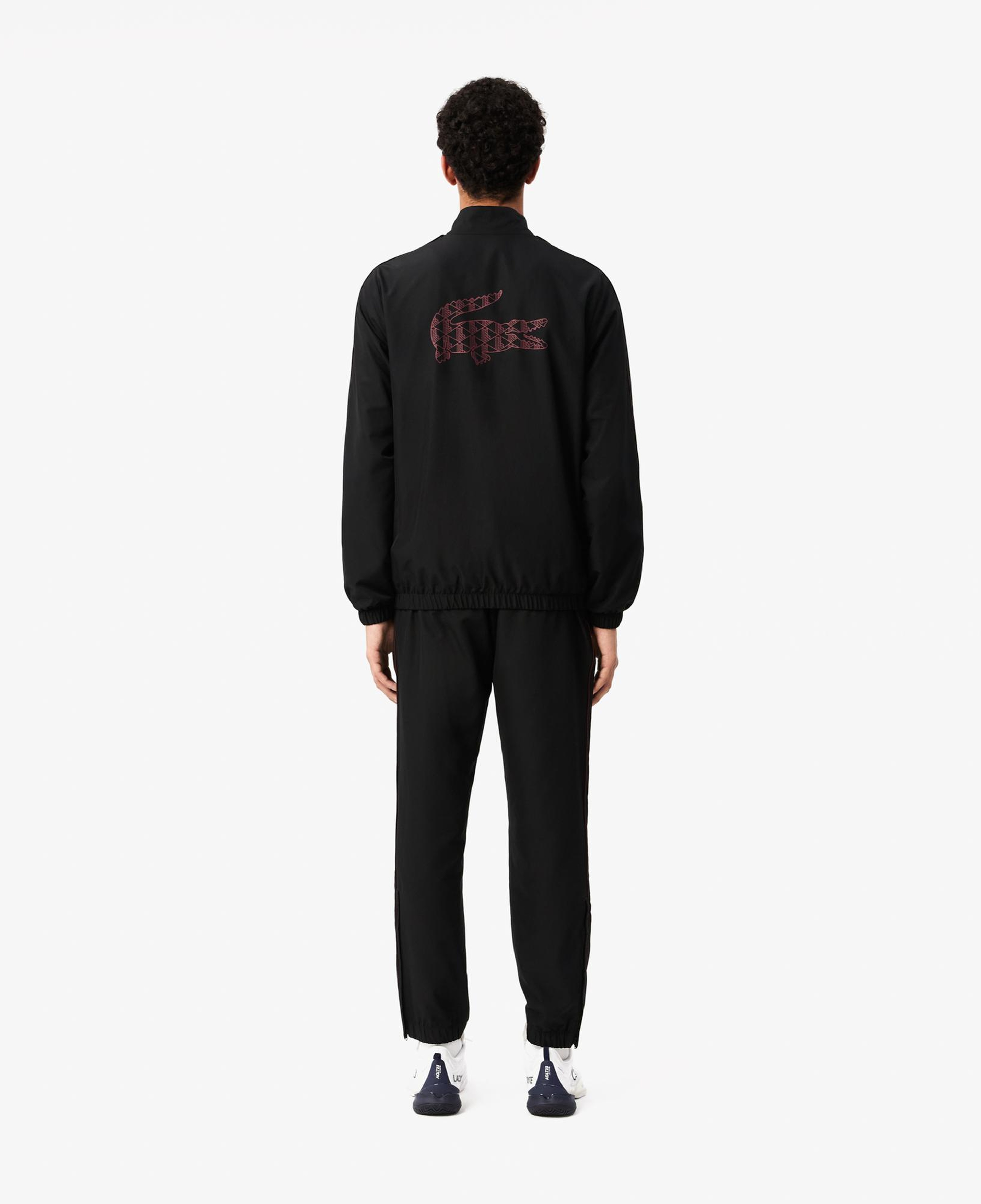 Lacoste Erkek Regular Fit Fermuarlı Yaka Baskılı Siyah Eşofman Takımı