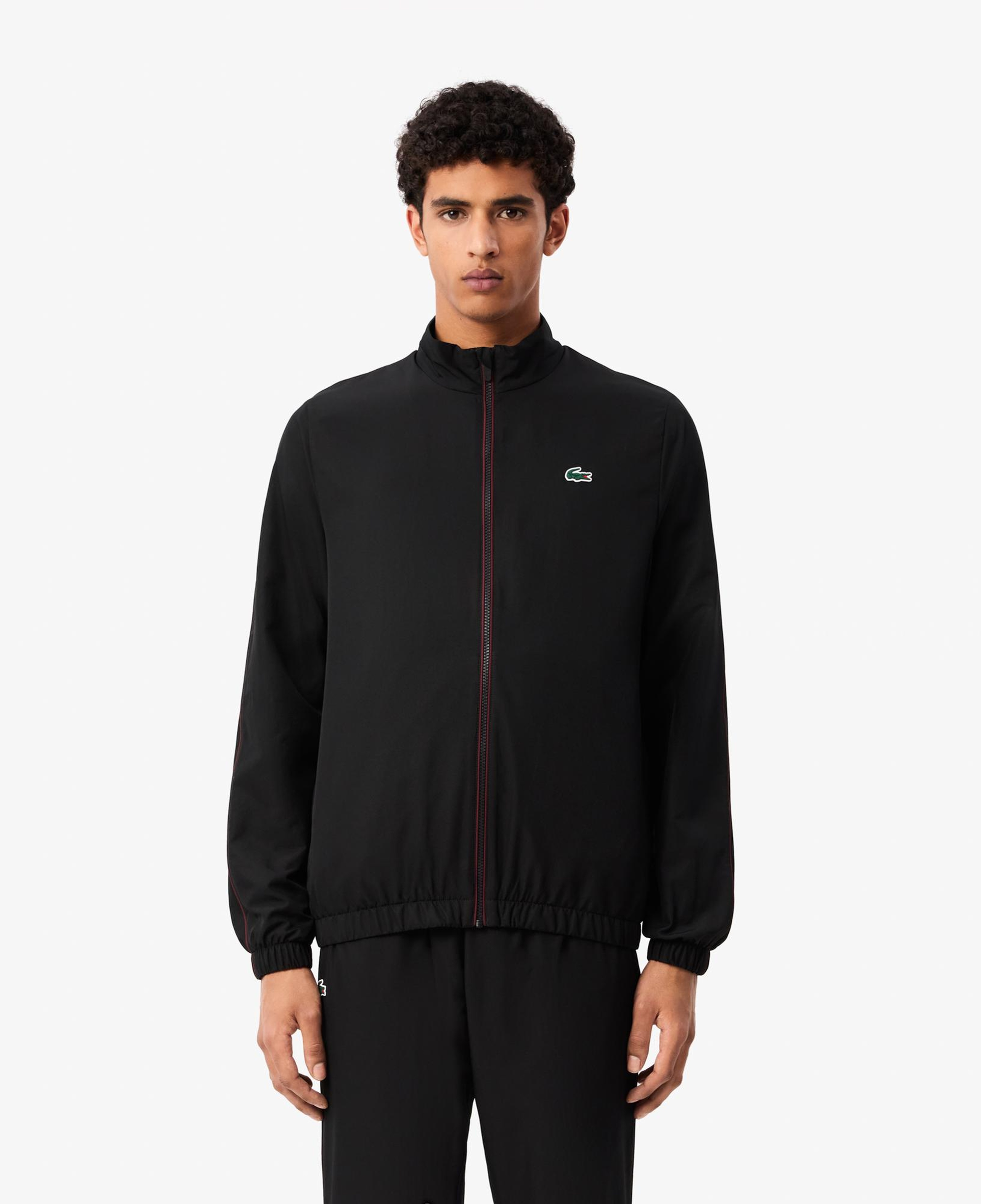 Lacoste Erkek Regular Fit Fermuarlı Yaka Baskılı Siyah Eşofman Takımı