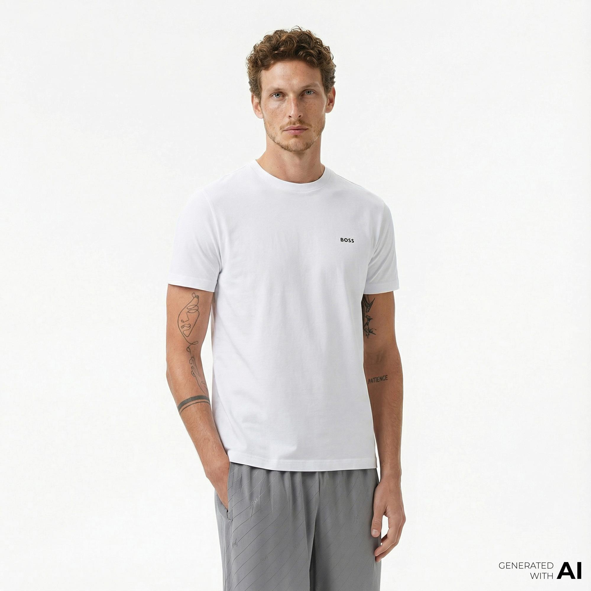 Boss Erkek Beyaz T-Shirt