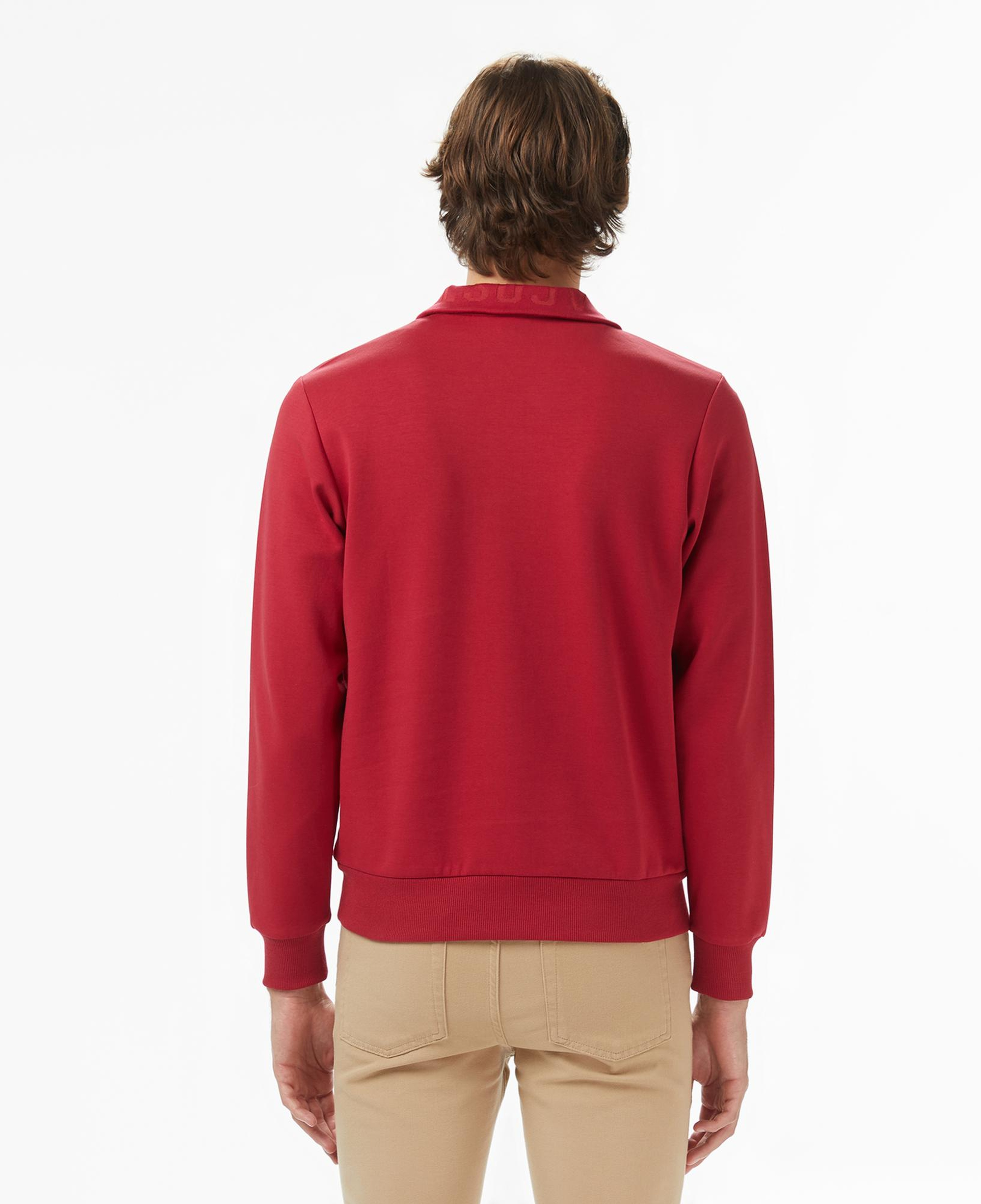 Lacoste Erkek Classic Fit Yarım Fermuarlı Bordo Sweatshirt