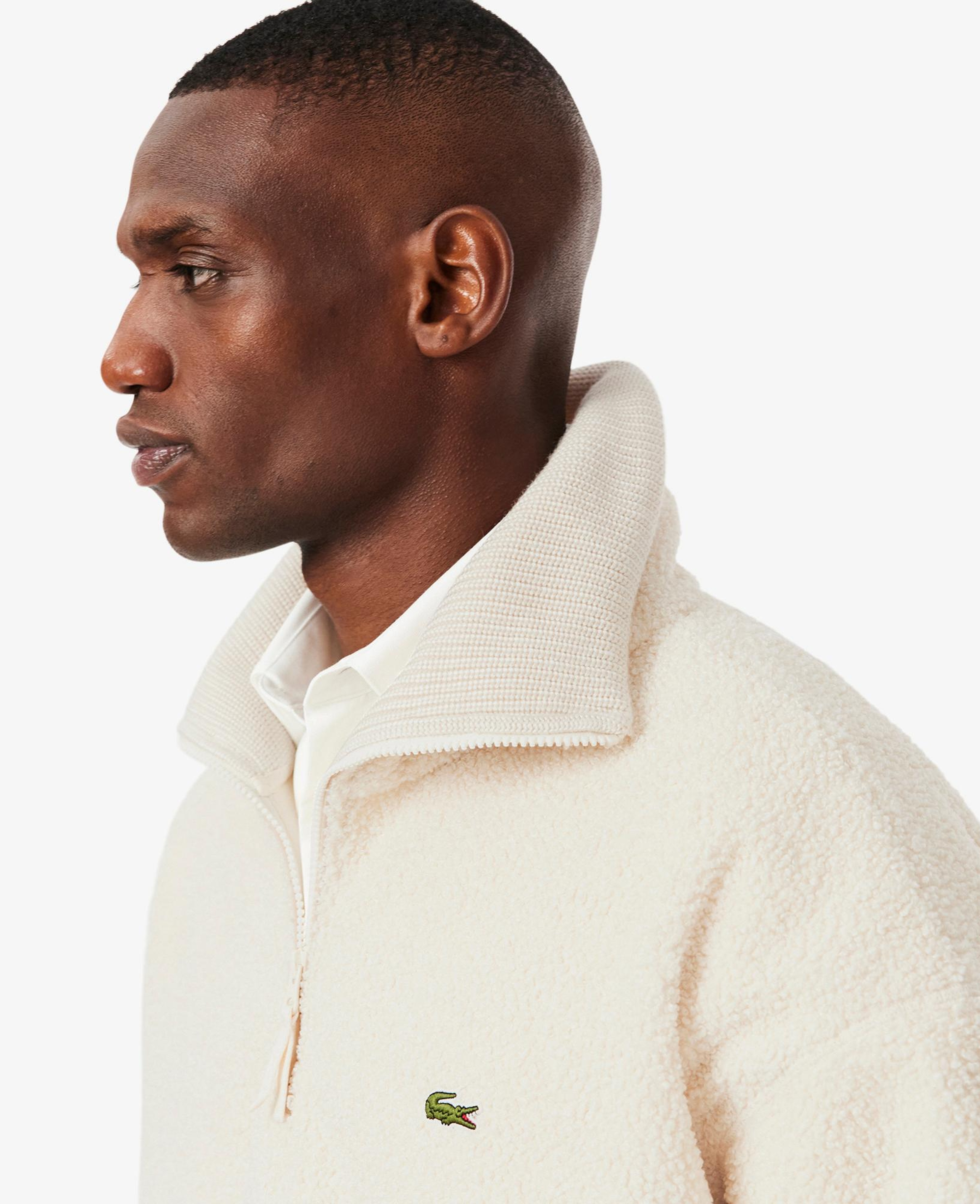 Lacoste Erkek Loose Fit Yarım Fermuarlı Krem Sweatshirt