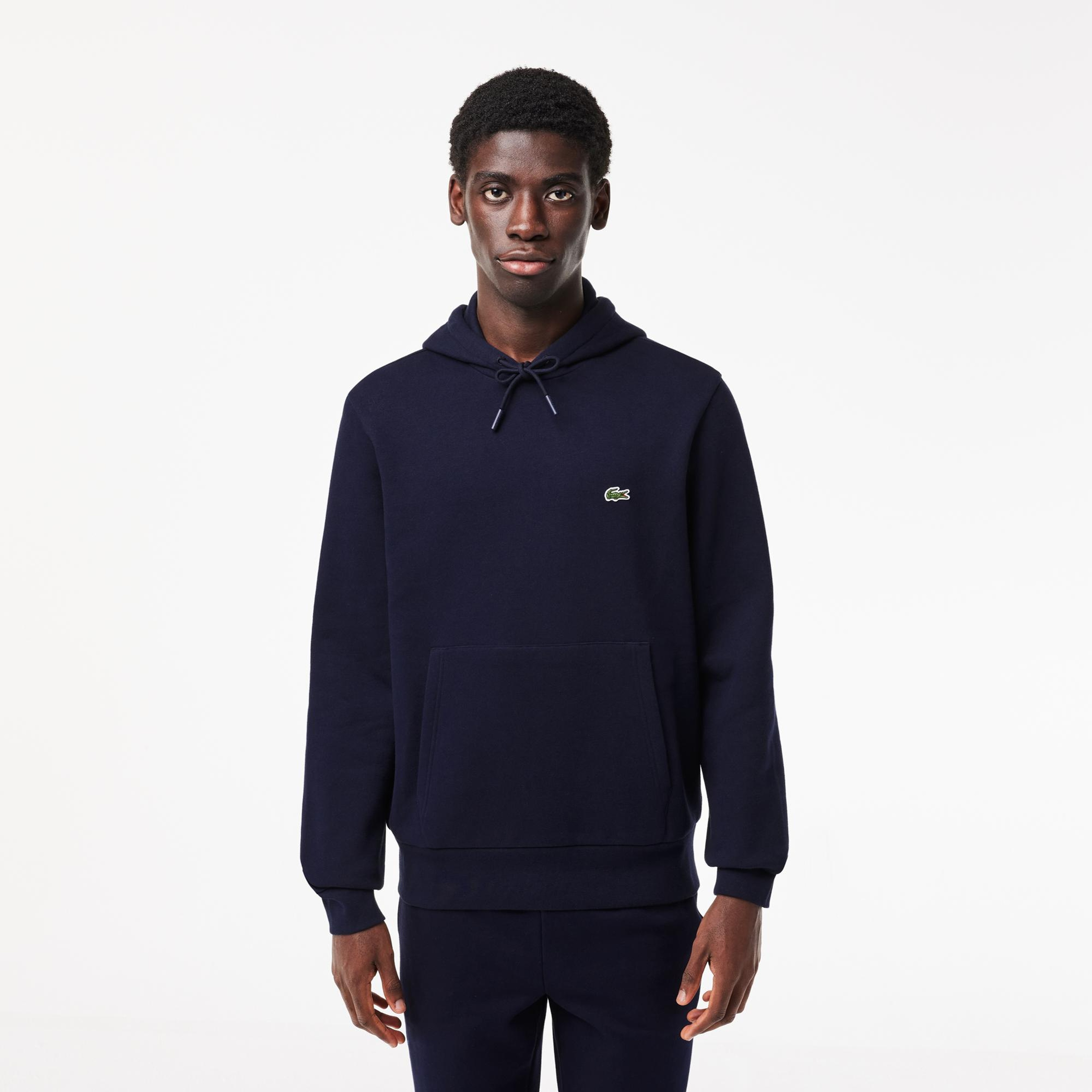 Erkek Classic Fit Kapüşonlu Organik Pamuk Lacivert Sweatshirt