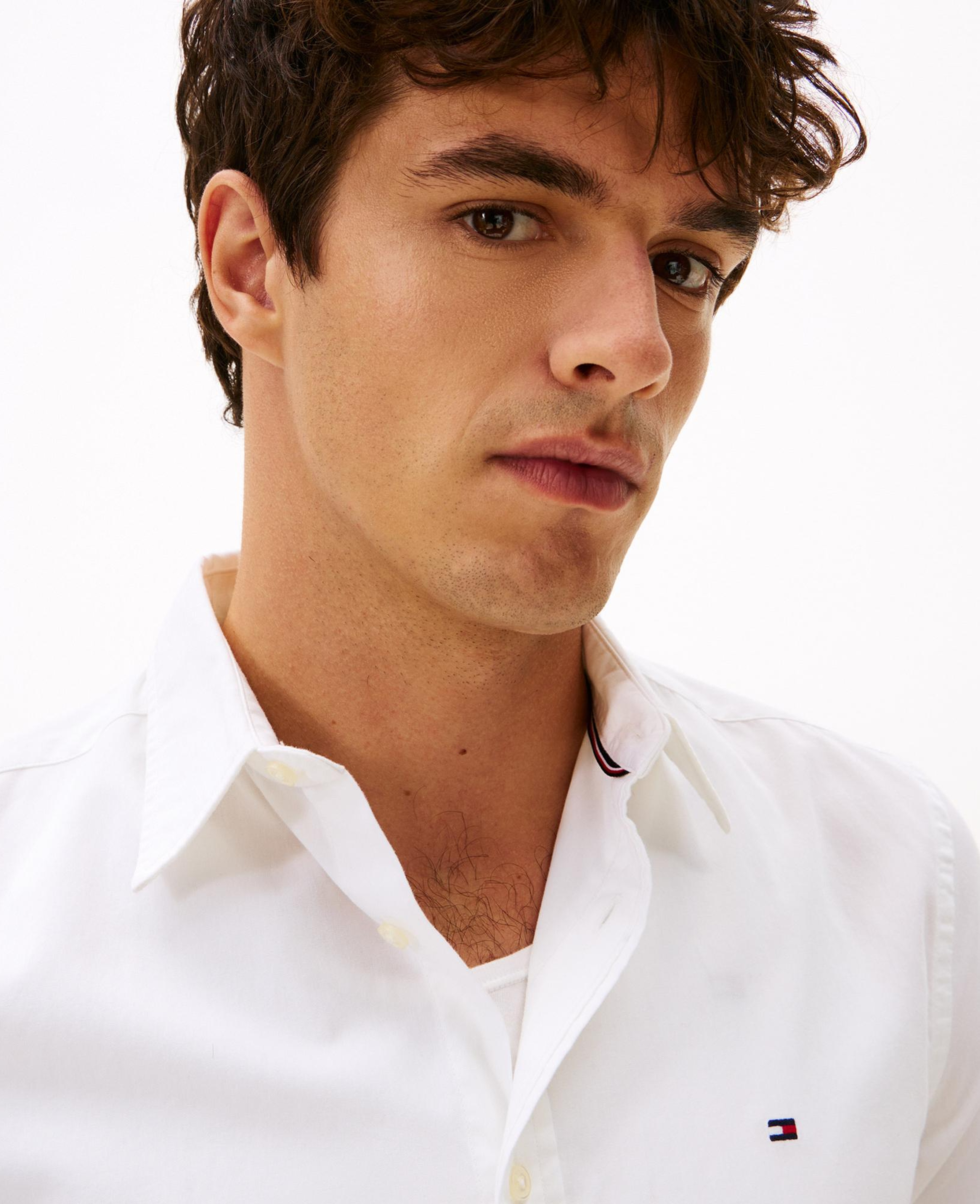 Tommy Hilfiger Flex Poplin Kent Collar Erkek Beyaz Gömlek