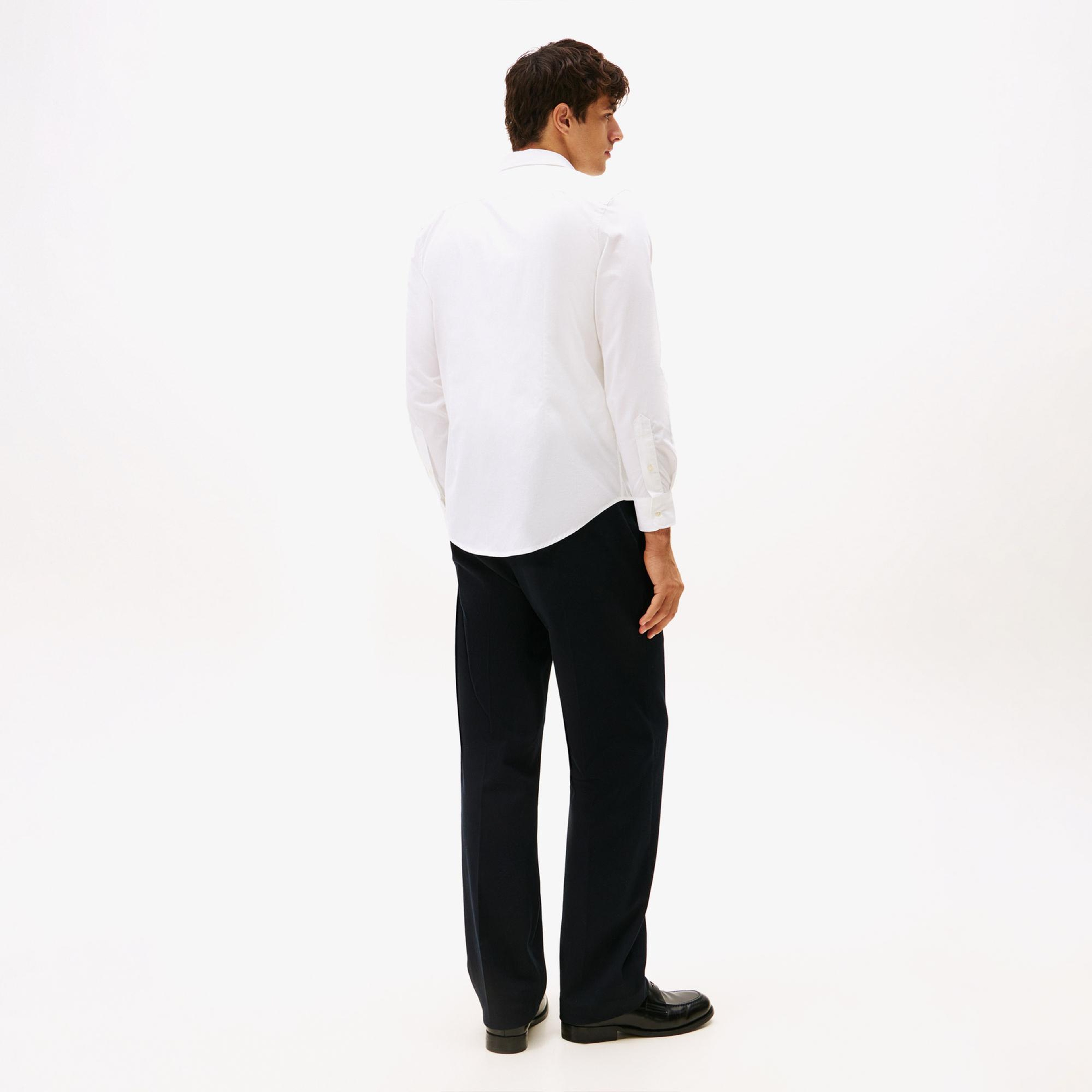 Tommy Hilfiger Flex Poplin Kent Collar Erkek Beyaz Gömlek