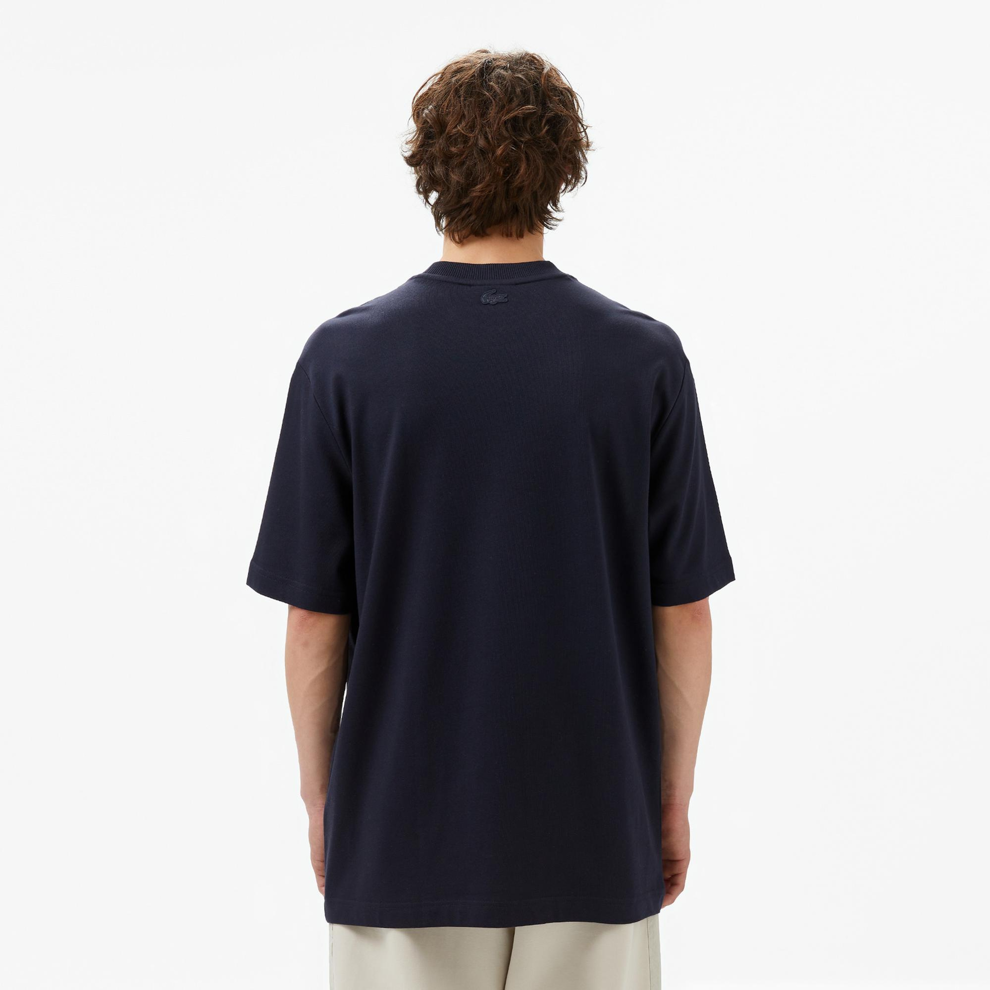 Lacoste Erkek Regular Fit Bisiklet Yaka Baskılı Lacivert T-Shirt