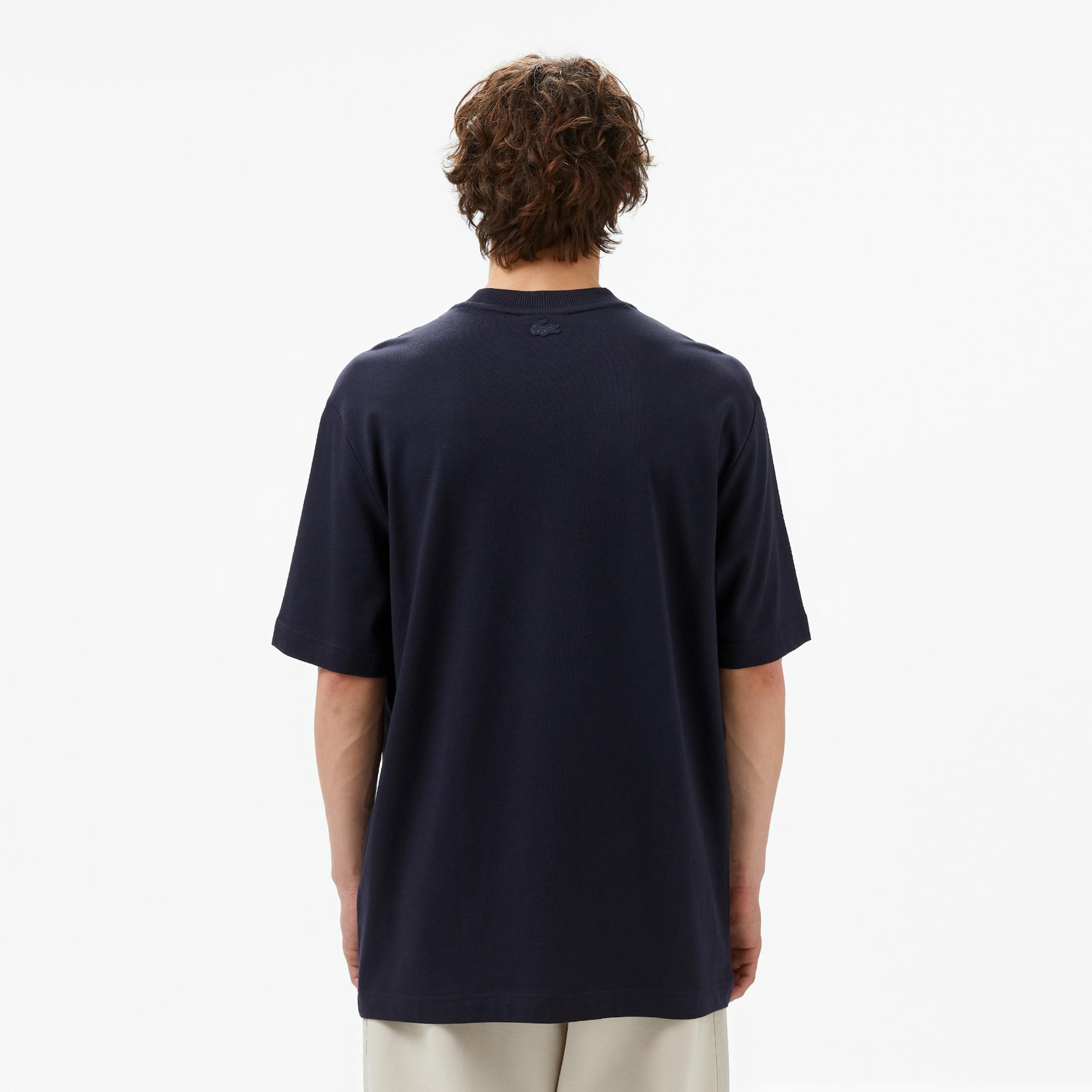 Lacoste Erkek Regular Fit Bisiklet Yaka Baskılı Lacivert T-Shirt