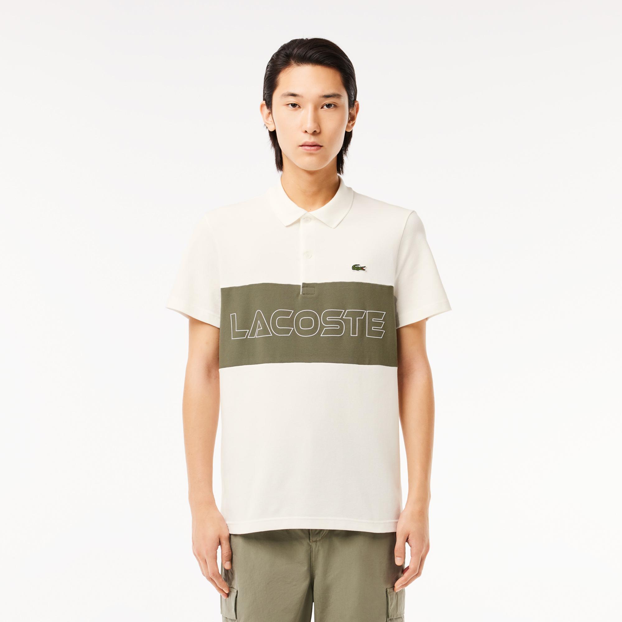 Lacoste Erkek Regular Fit Renk Bloklu Krem Polo