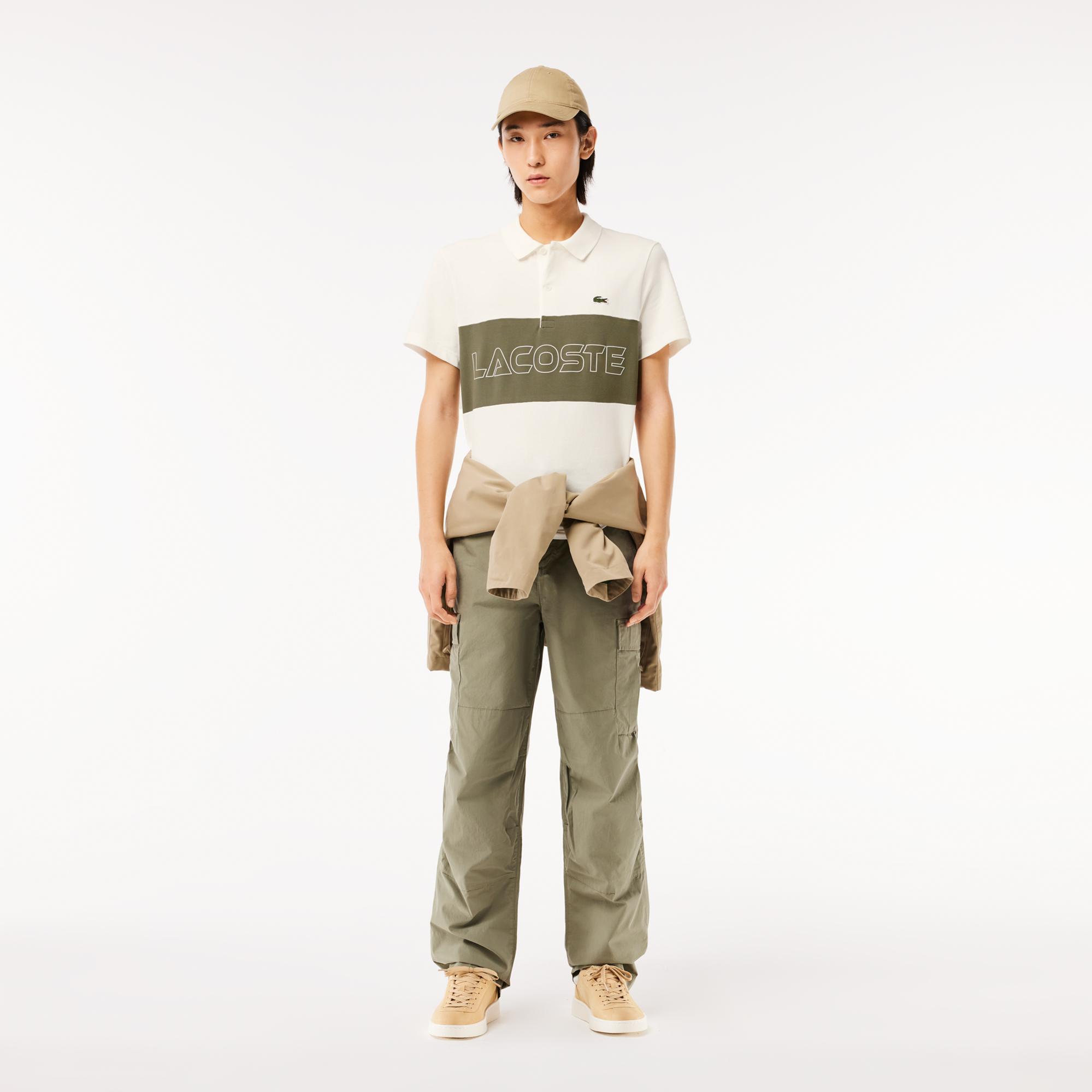 Lacoste Erkek Regular Fit Renk Bloklu Krem Polo