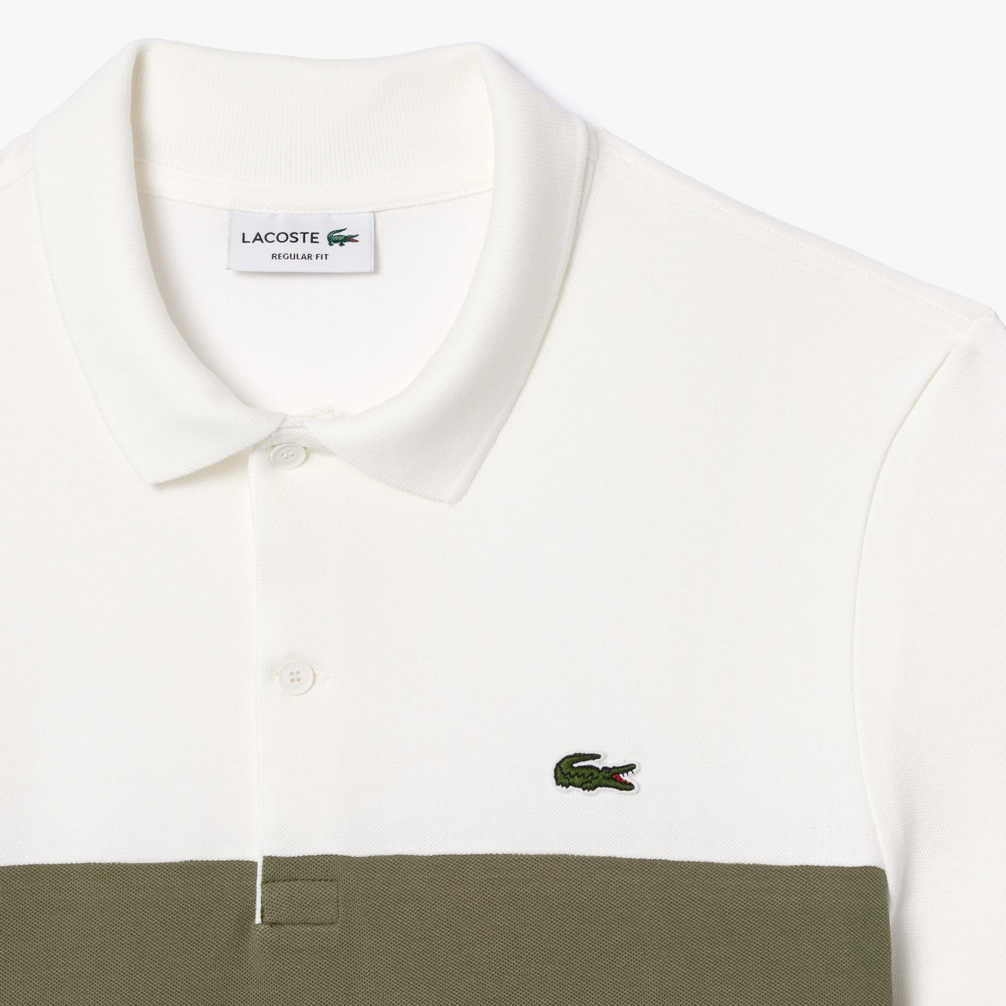 Lacoste Erkek Regular Fit Renk Bloklu Krem Polo