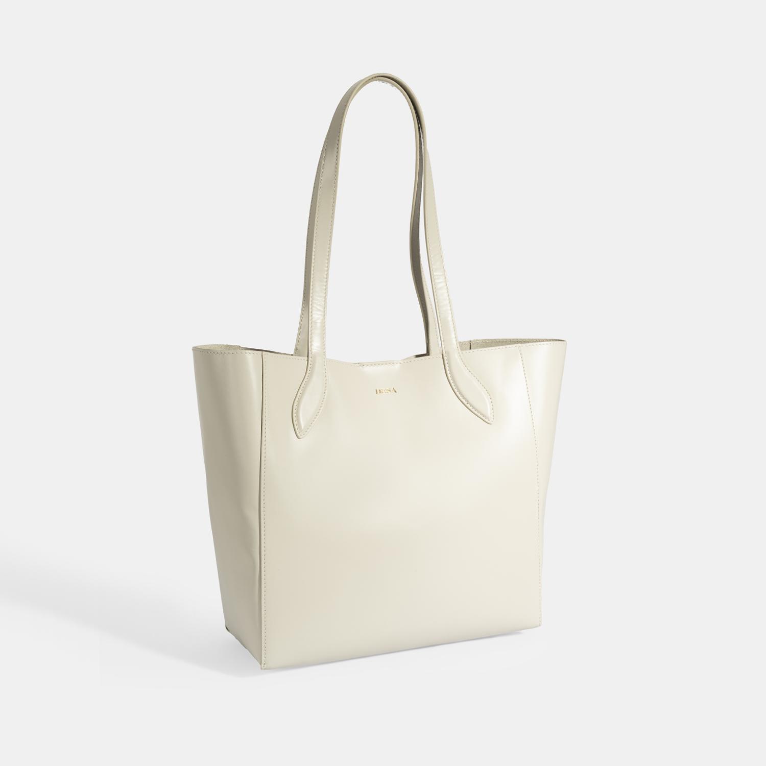 Kadın Beyaz Deri Omuz Çantası