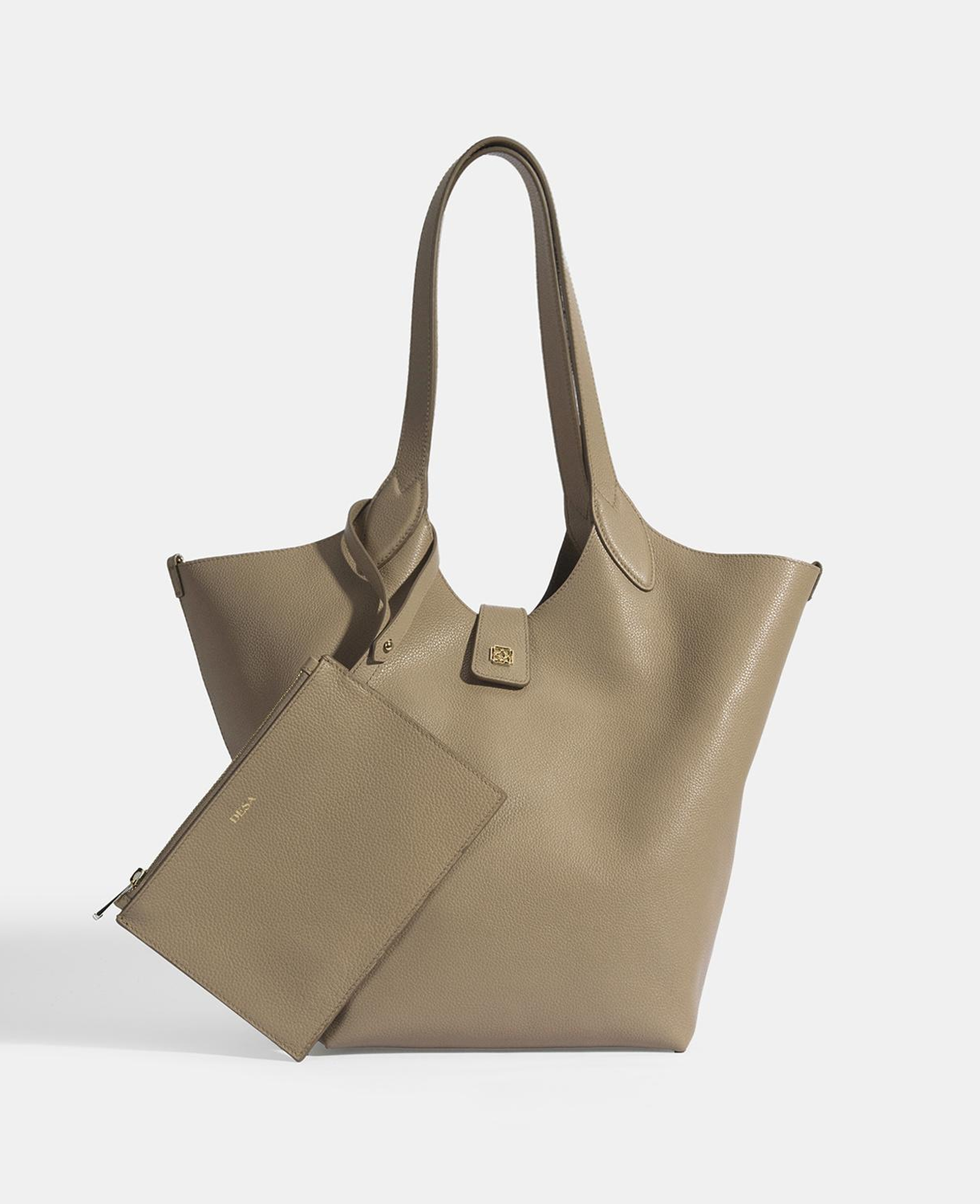 Kadın Koyu Bej Deri Omuz Çantası