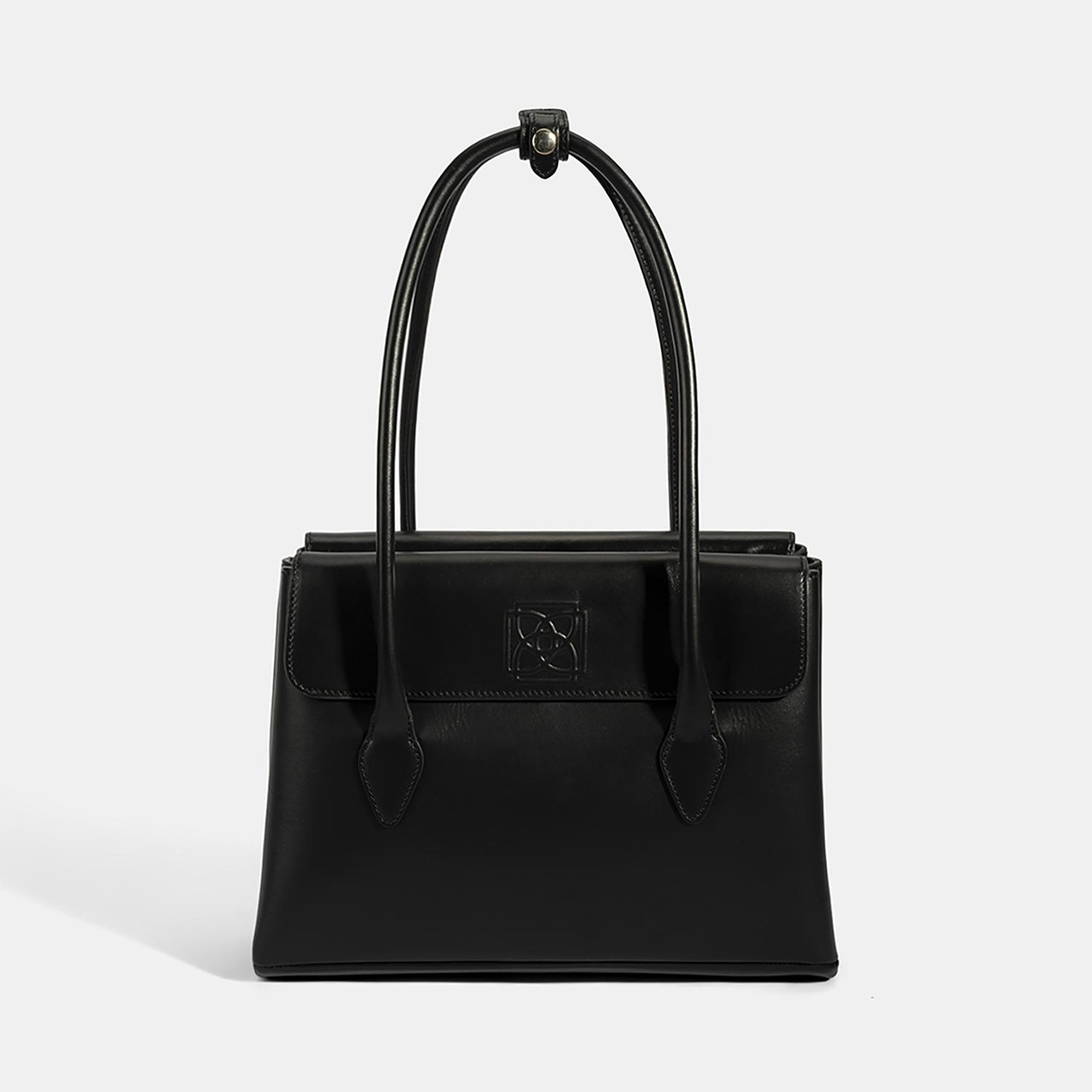 DESA Kadın Siyah Monogram Baskılı Deri Omuz Çantası