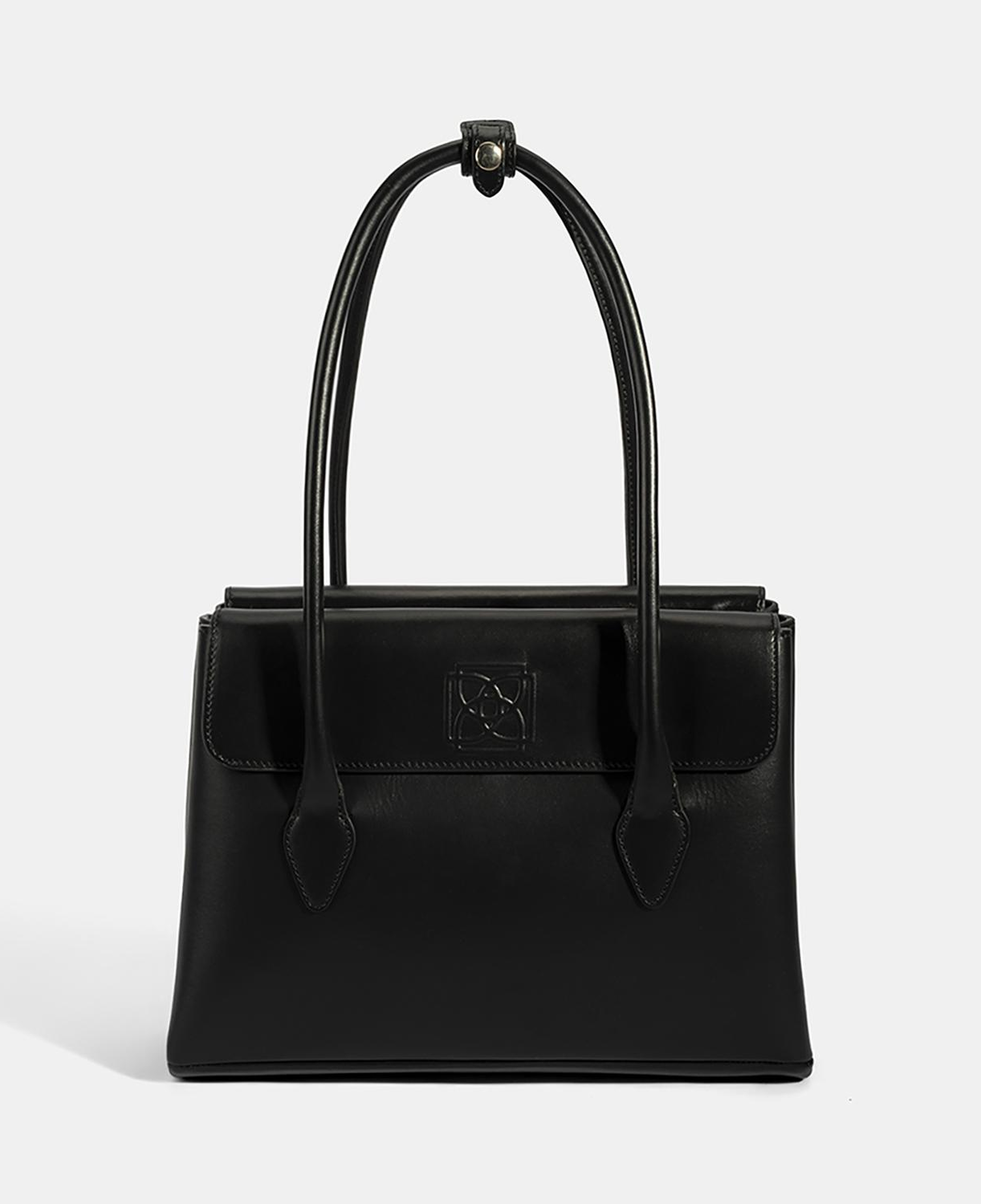 DESA Kadın Siyah Monogram Baskılı Deri Omuz Çantası