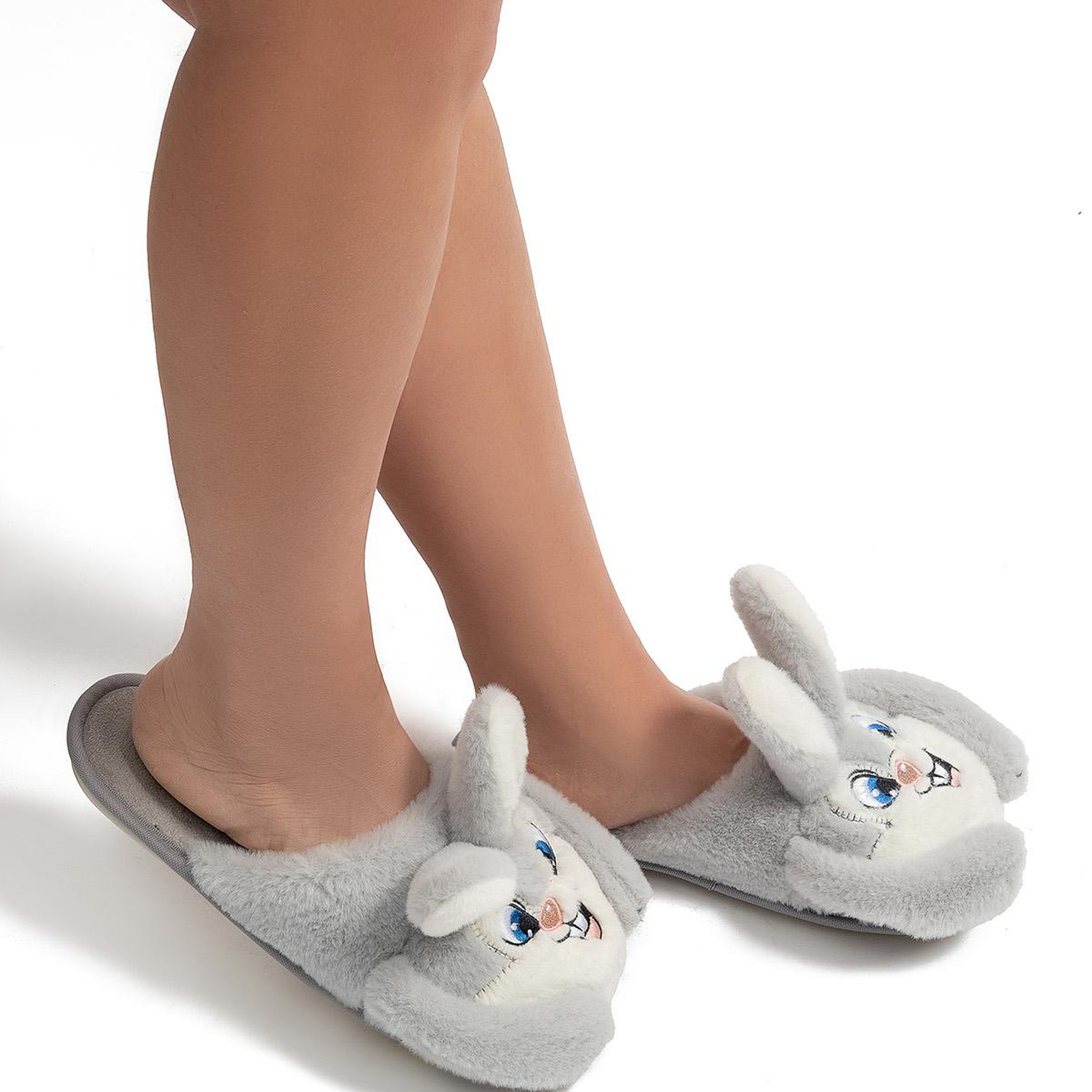 Bany Kadın, Garson Boy Hayvanlı Terlik Gri 37/41