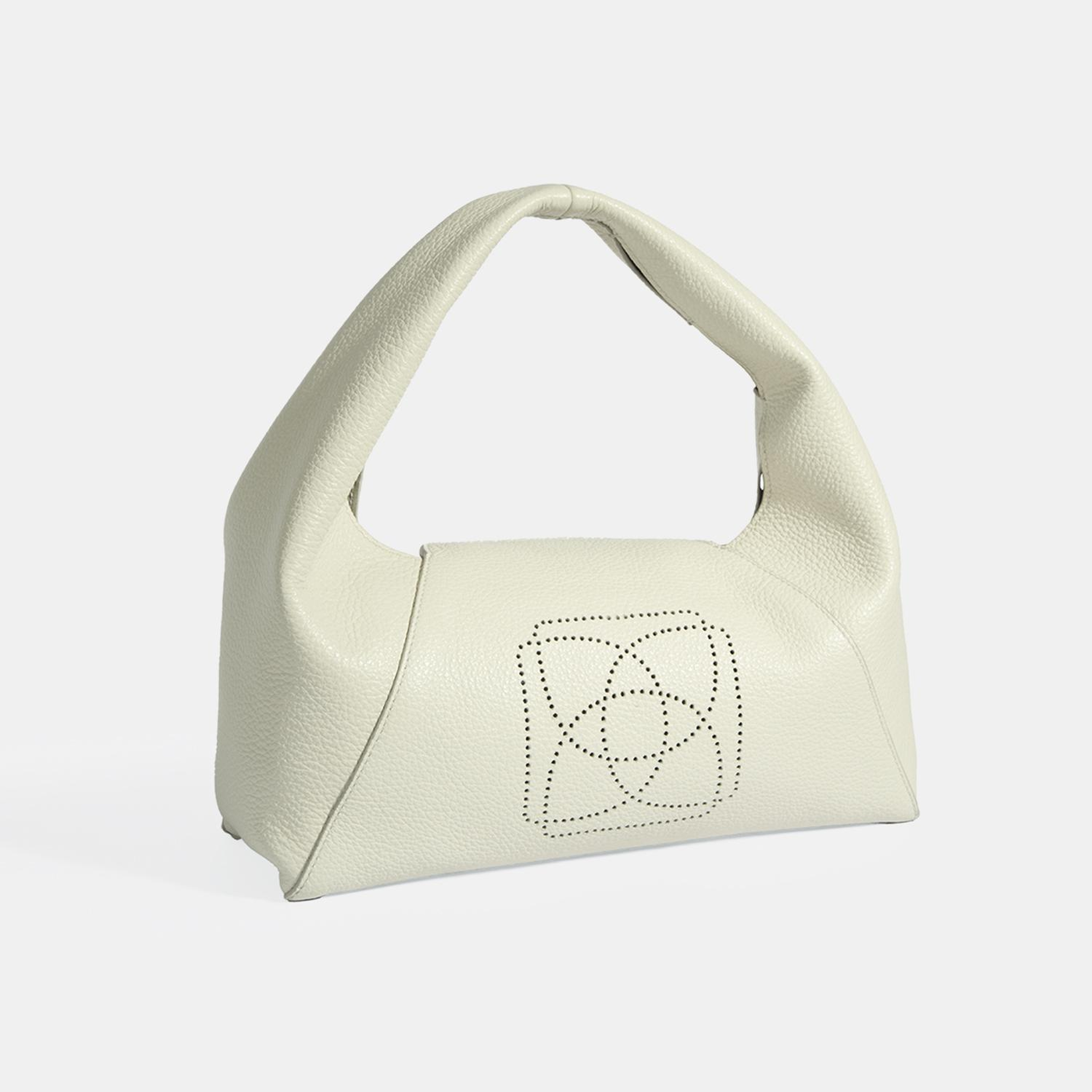 Kadın Beyaz Logo Baskılı Deri Omuz Çantası