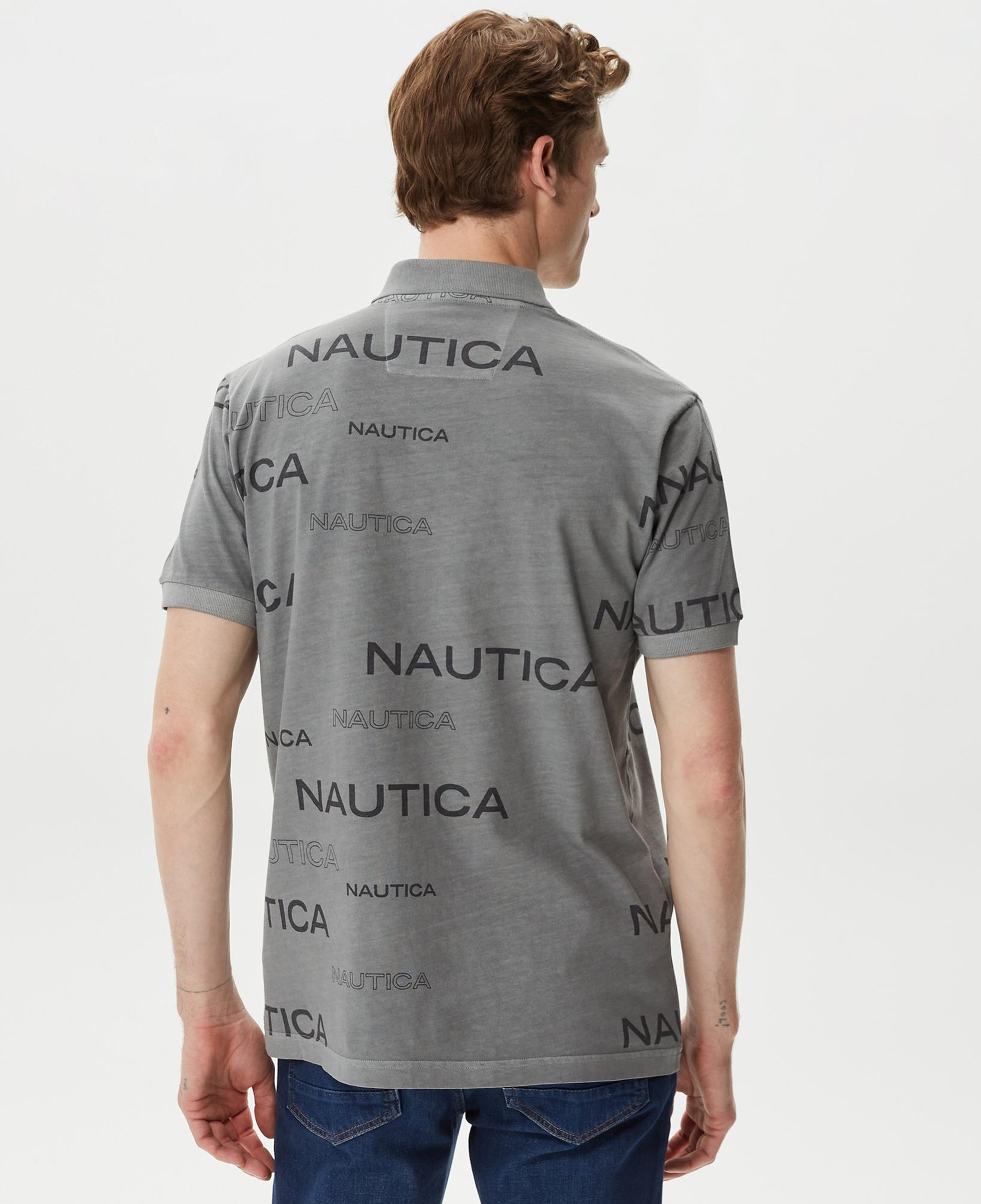 Nautica Erkek Gri Kısa Kollu Polo Yaka T-Shirt