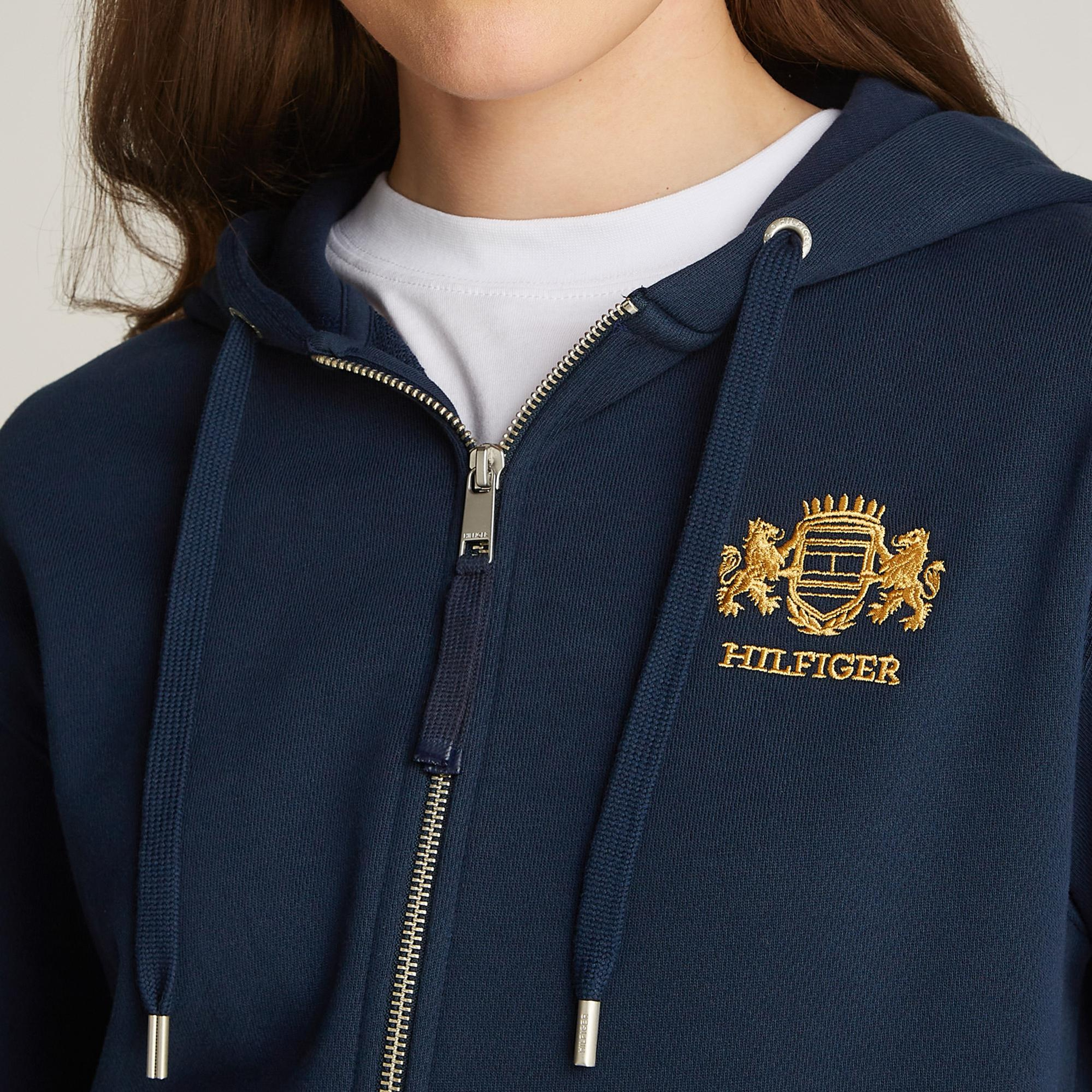 Tommy Hilfiger Reg Varsity Zip Kadın Lacivert Hoodie