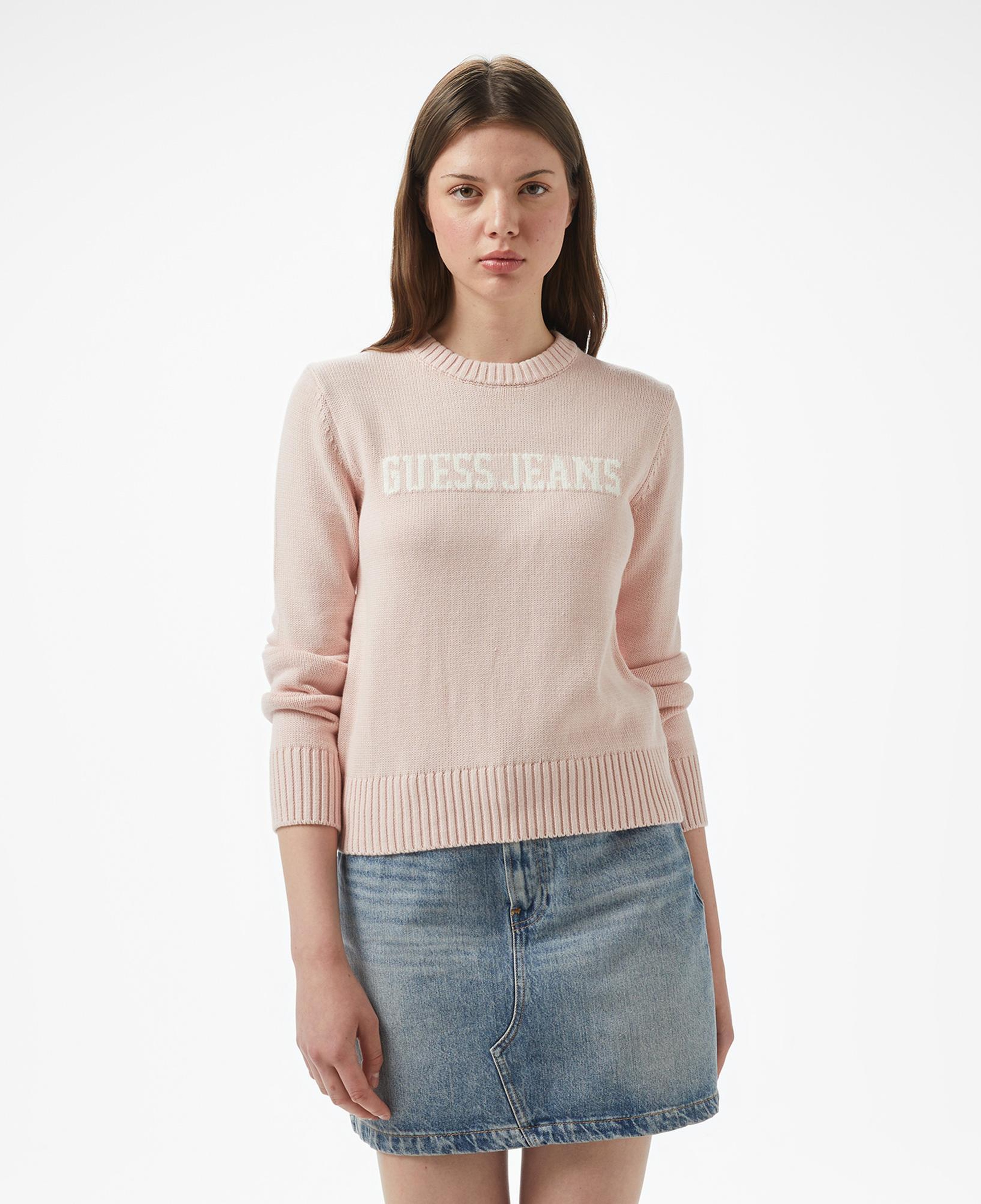 Guess Intarsia Kadın Pembe Kazak