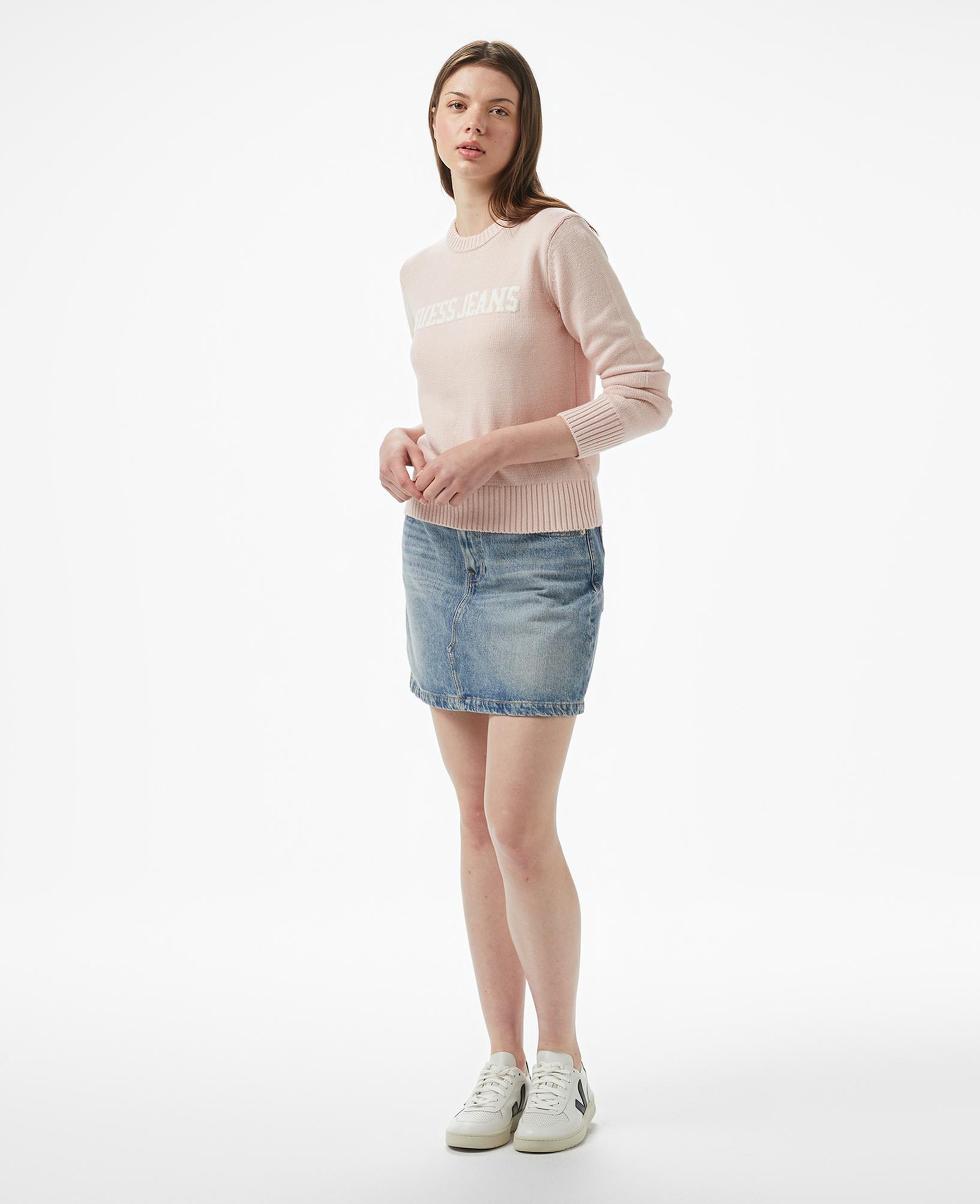 Guess Intarsia Kadın Pembe Kazak