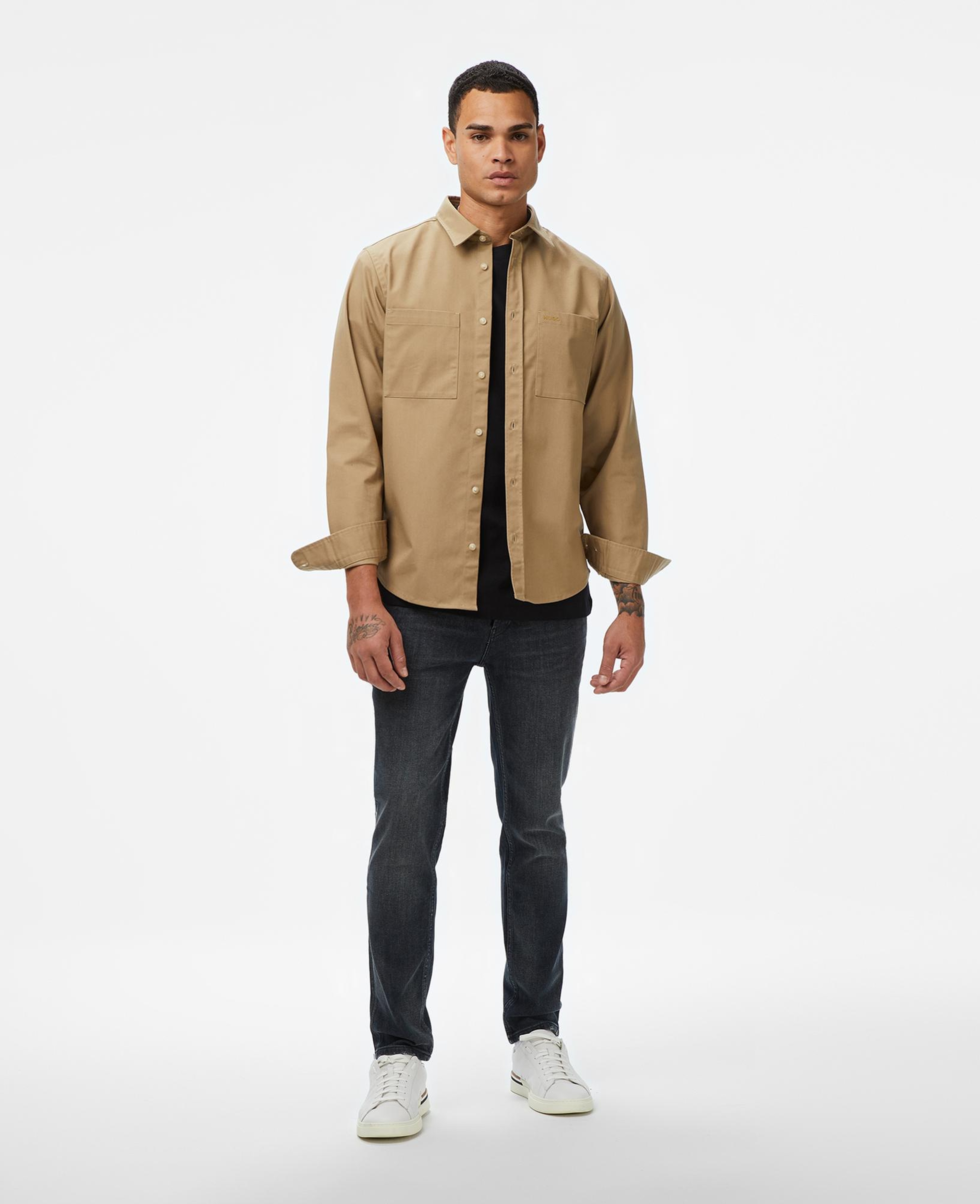 Hugo Egrin Erkek Bej Gömlek