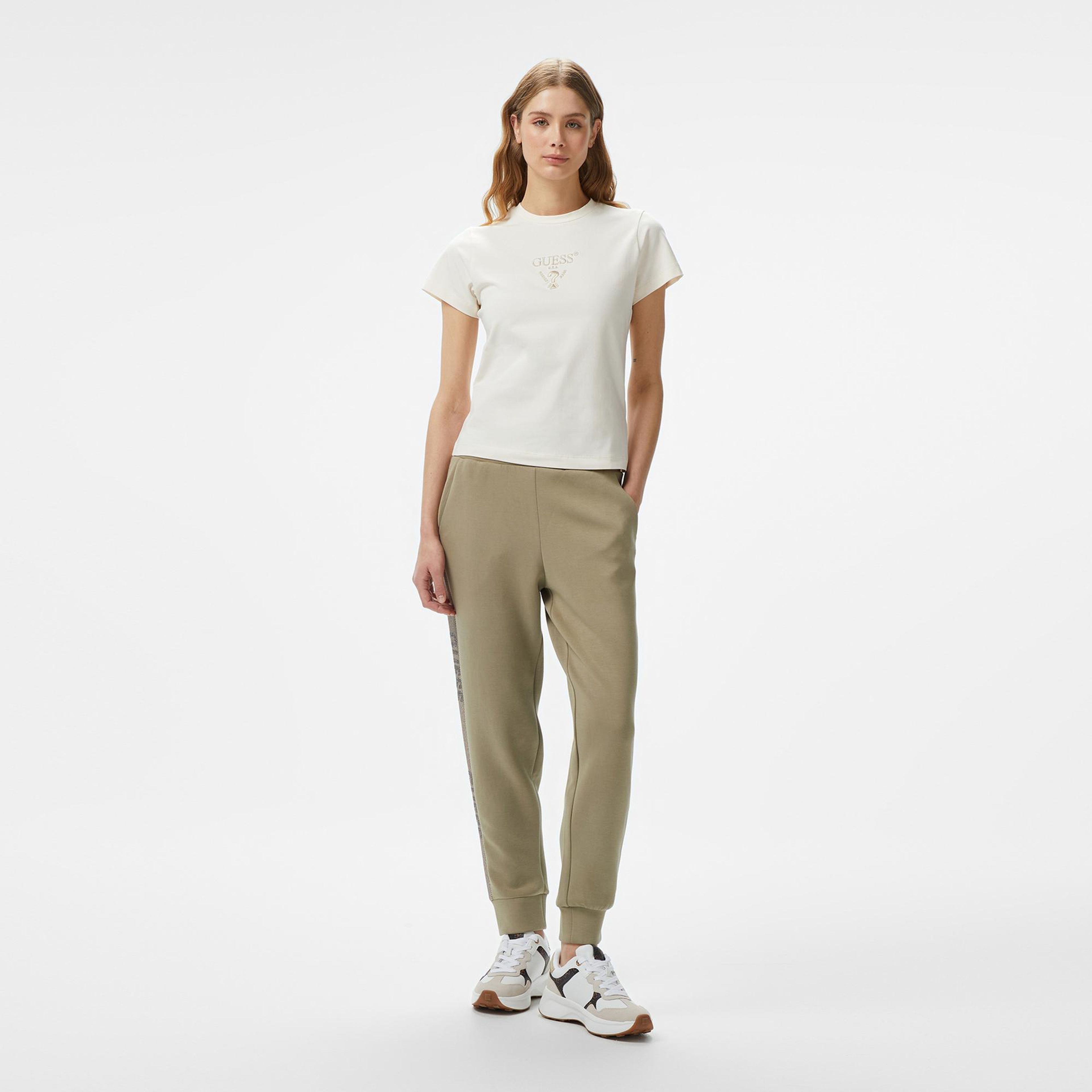 Guess Victoire Scuba Kadın Haki Eşofman Altı