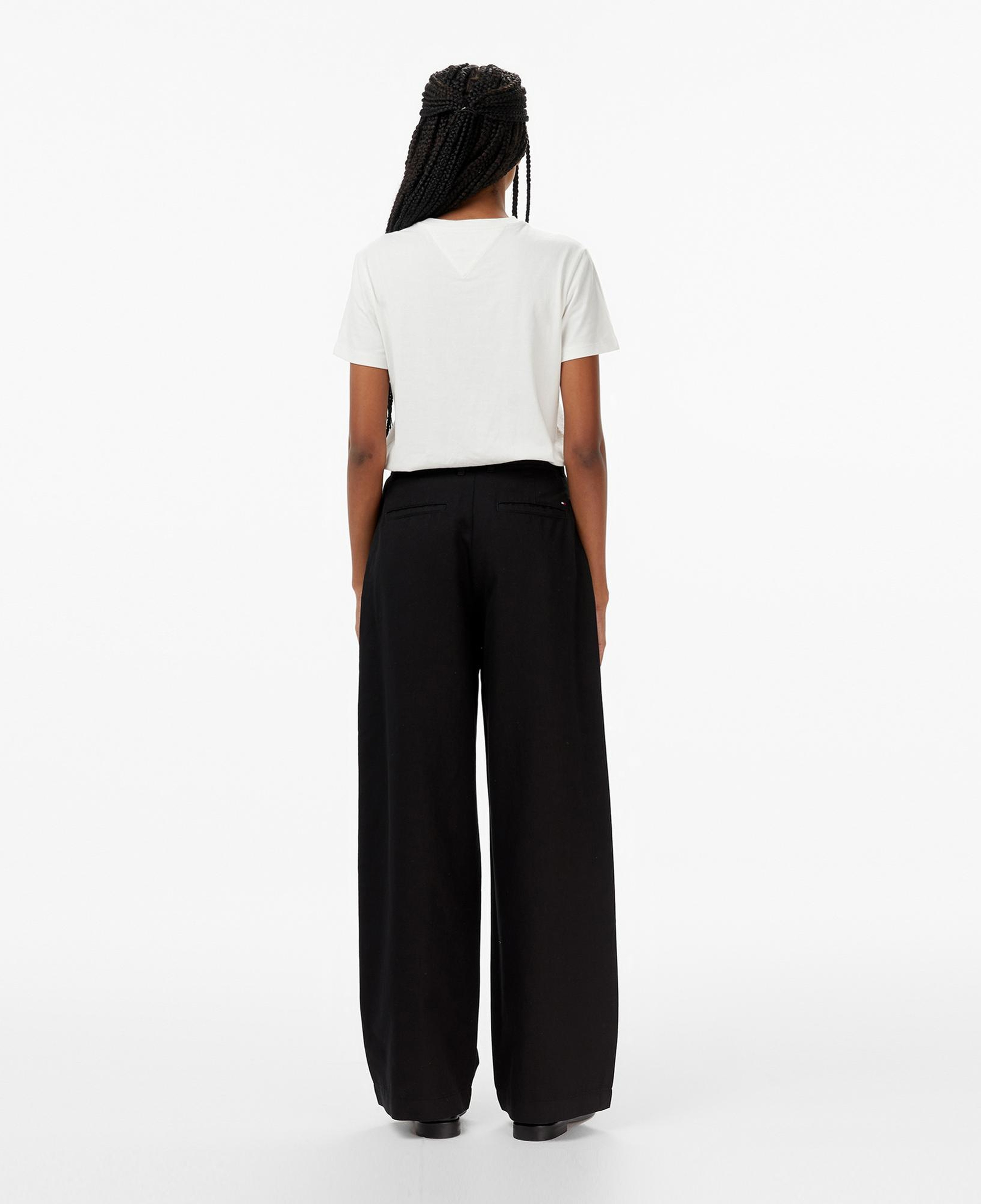 Tommy Hilfiger Tencel Linen Wide Leg Kadın Siyah Pantolon