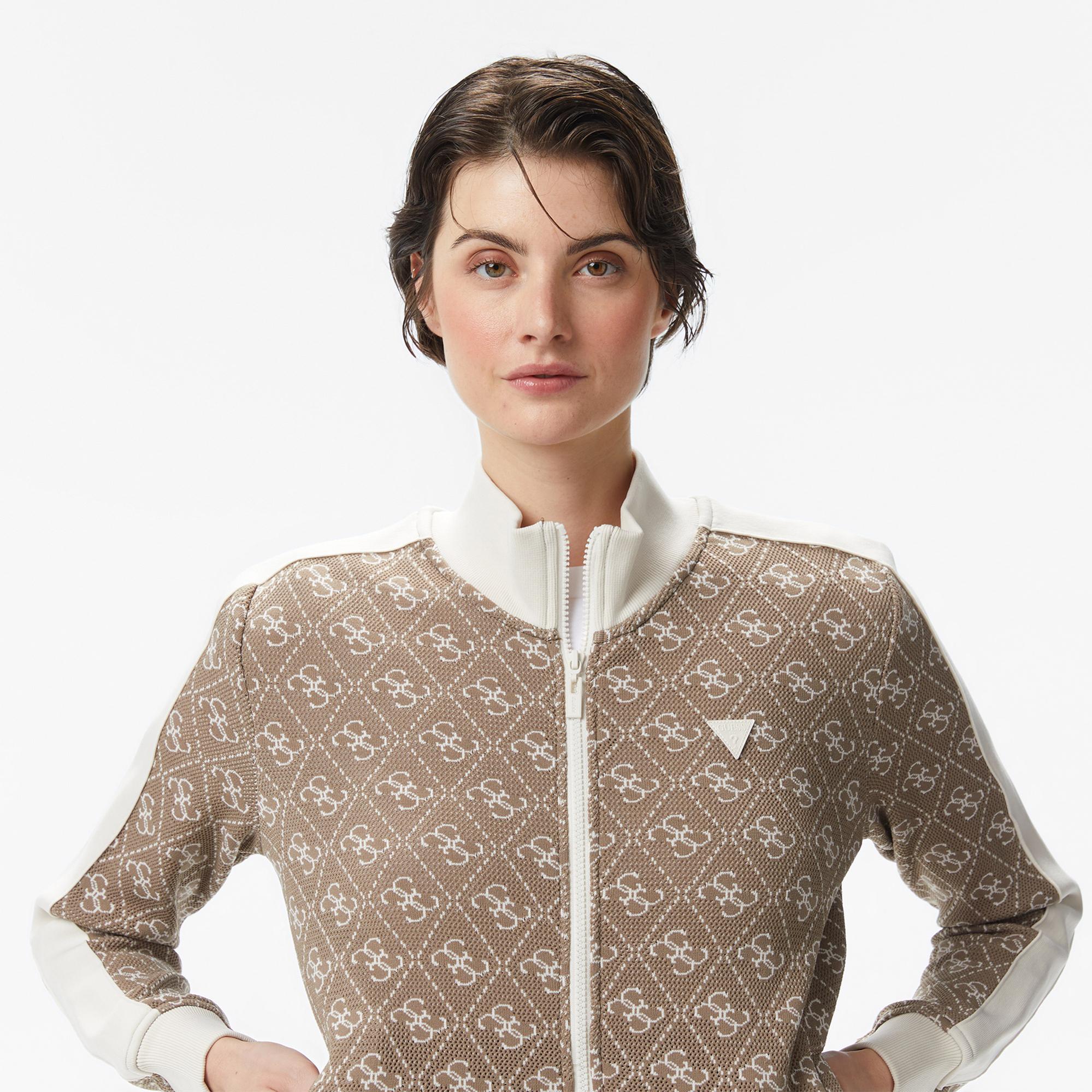 Guess Rhombus Kadın Bej Sweatshirt