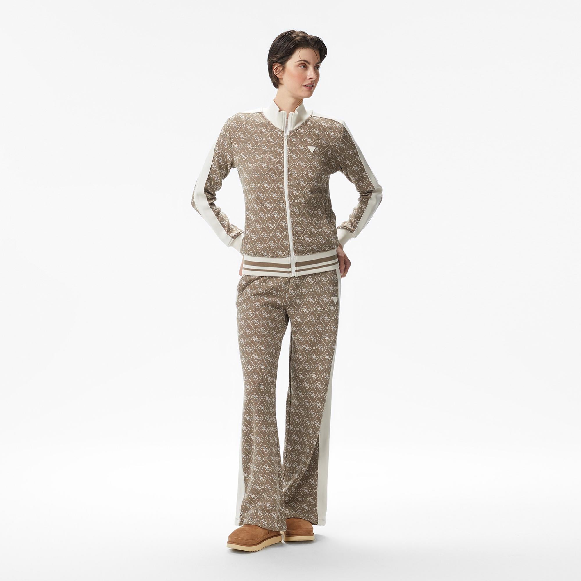 Guess Rhombus Kadın Bej Sweatshirt