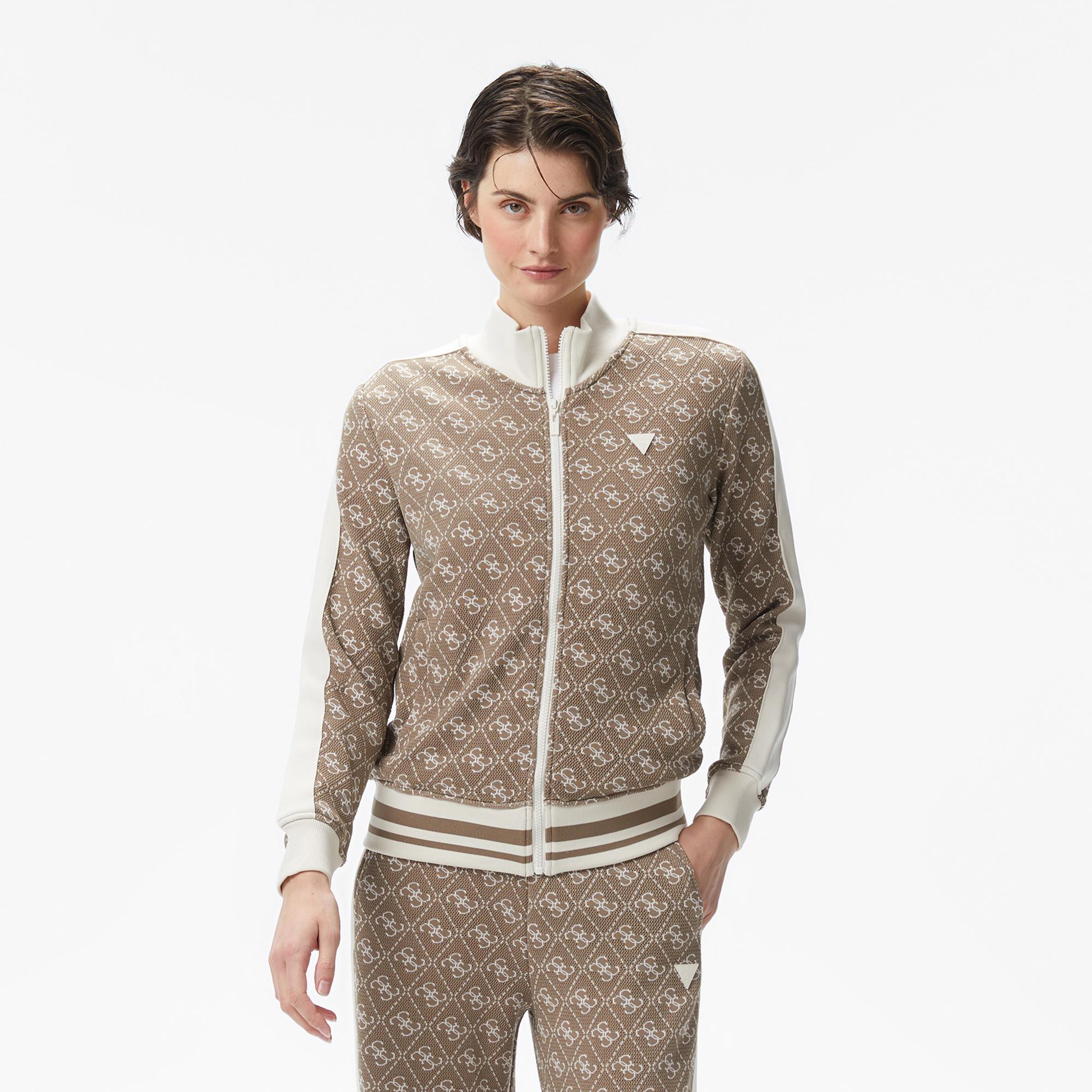 Guess Rhombus Kadın Bej Sweatshirt