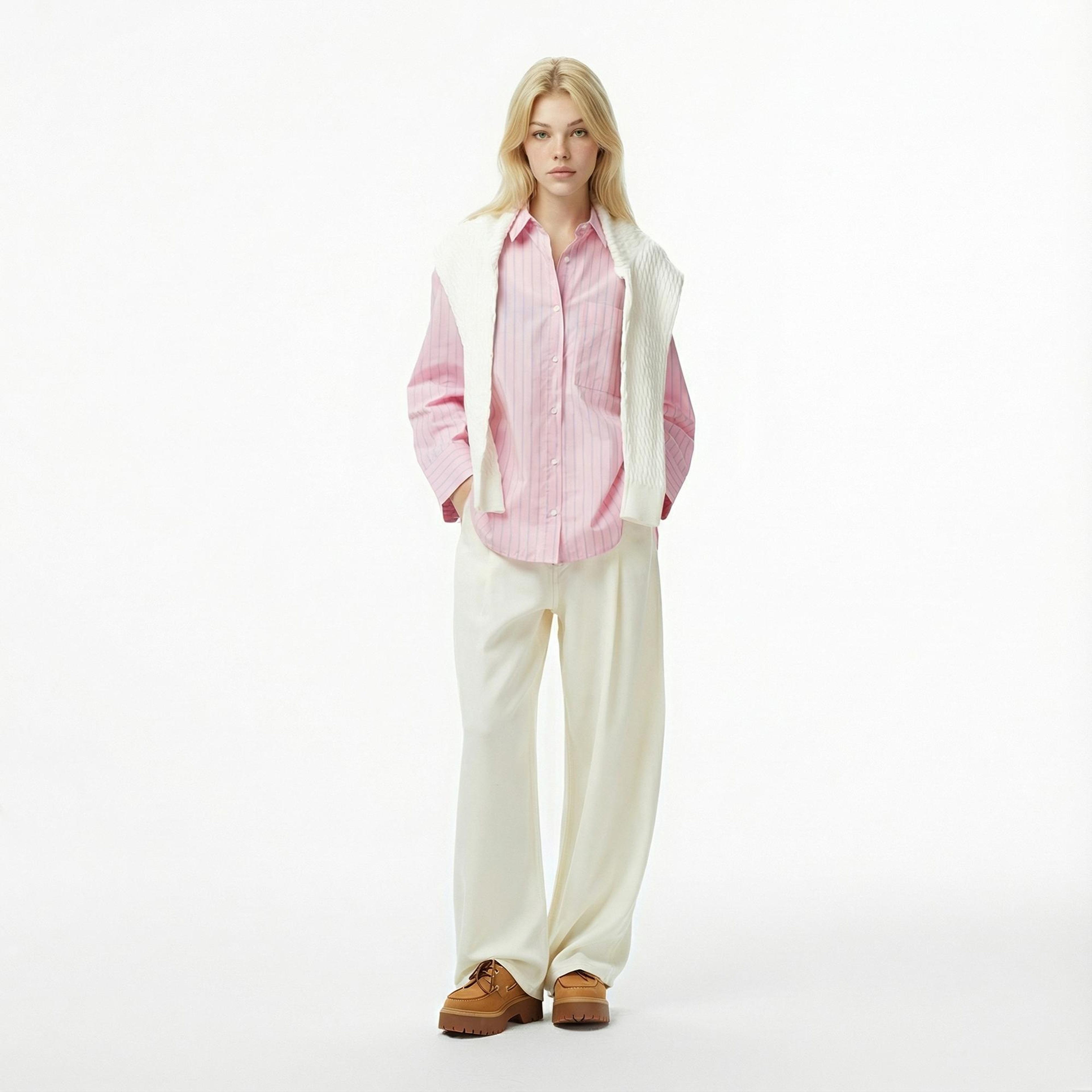 Tommy Hilfiger Essentials Poplin New Easy Kadın Pembe Gömlek